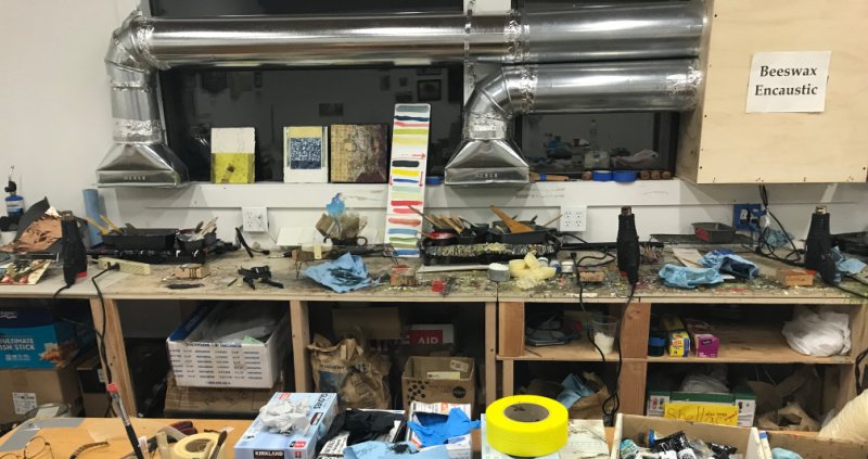 What it’s Like the First Evening at Deborah Stachowic’s Beeswax Encaustic Class in Seattle