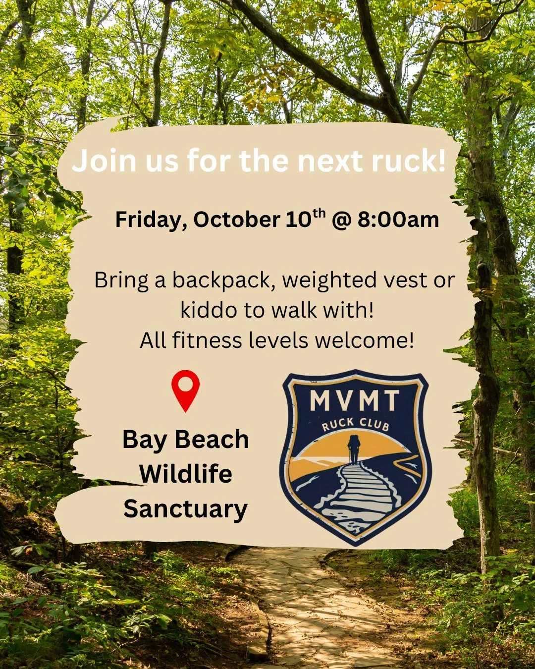 Our favorite place to ruck this Friday!

We've created a facebook page for easier access to events, go give it a follow if you haven't yet!📲 MVMT Ruck Club

https://www.facebook.com/share/175Mte82rE/