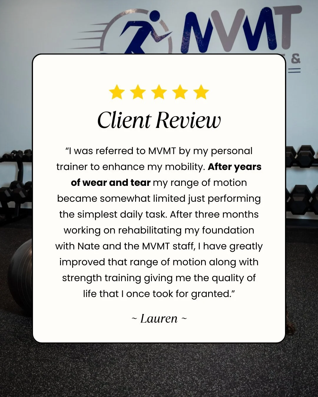 Building you back up one session at a time is what we do best! 

Book a free consult to see if we are a good fit for you! 

📱920-309-6588 OR book online:
💻 www.mvmtgb.com/contact 

#performancephysicaltherapy #greenbaypt #injuryrecovery #MVMTrehab