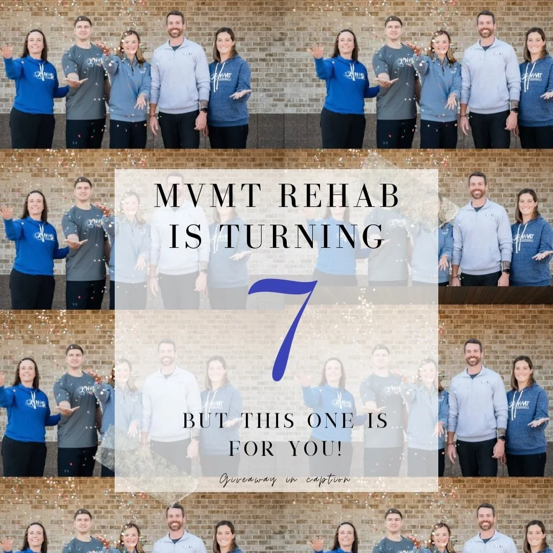 ✨ 7 YEARS OF MVMT ✨

We&rsquo;re celebrating 7 years of MVMT Physical Therapy! 🎉 💙

In honor of our birthday and Mother&rsquo;s Day,  we&rsquo;ve put together a special giveaway that is all about supporting you (or a mom you admire) with services t