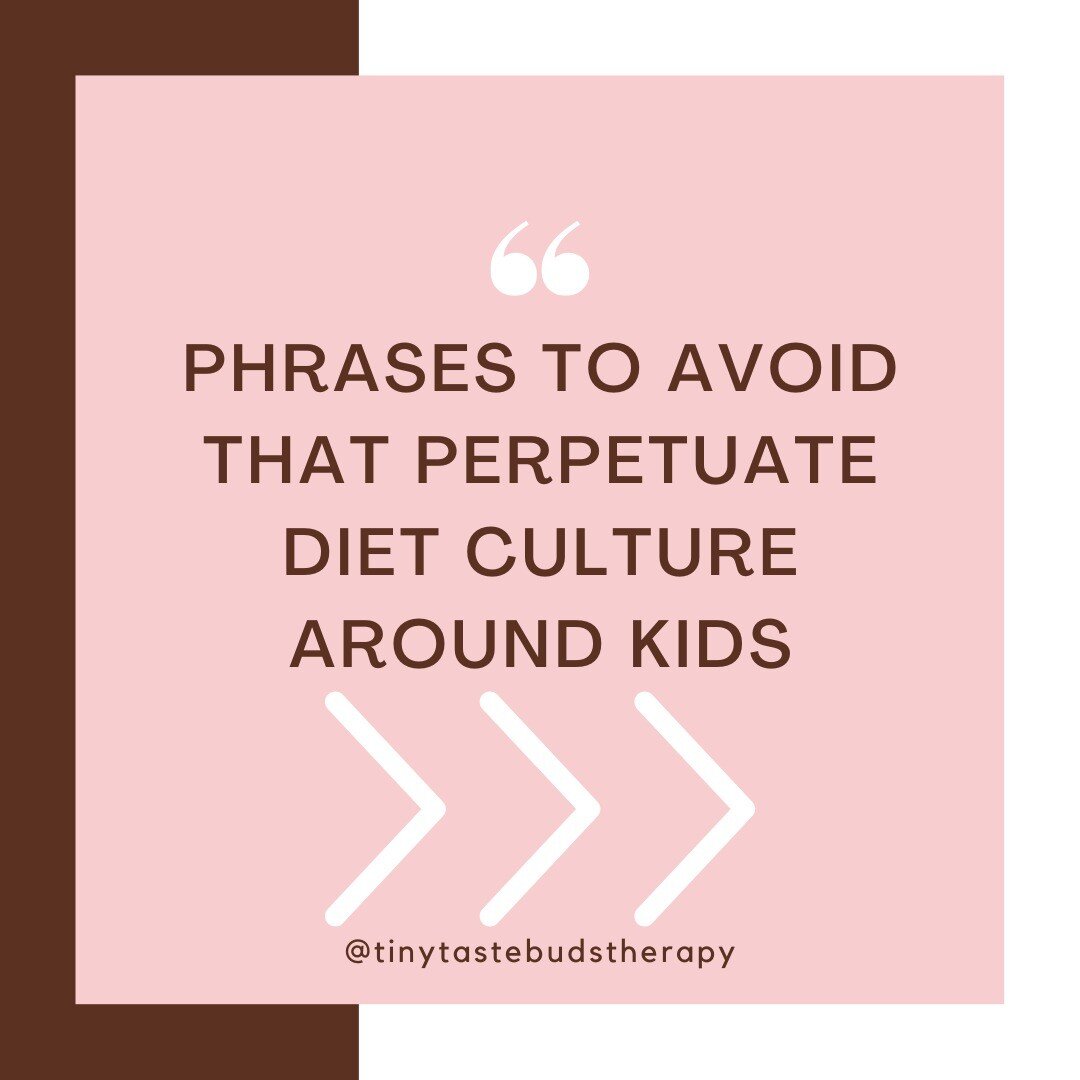 In a world where we are bombarded 🙅&zwj;♀️ with diet culture at every turn; We can make small adjustments to the words we choose to use around our kids. 💭

We can help them cultivate a healthy, balanced relationship with food. One that is not cente