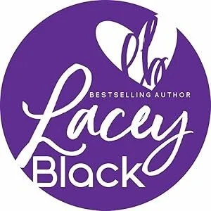 Purple oval logo with white cursive text that says 'The Lacey Black' and smaller text above that says 'Bestselling Author'.