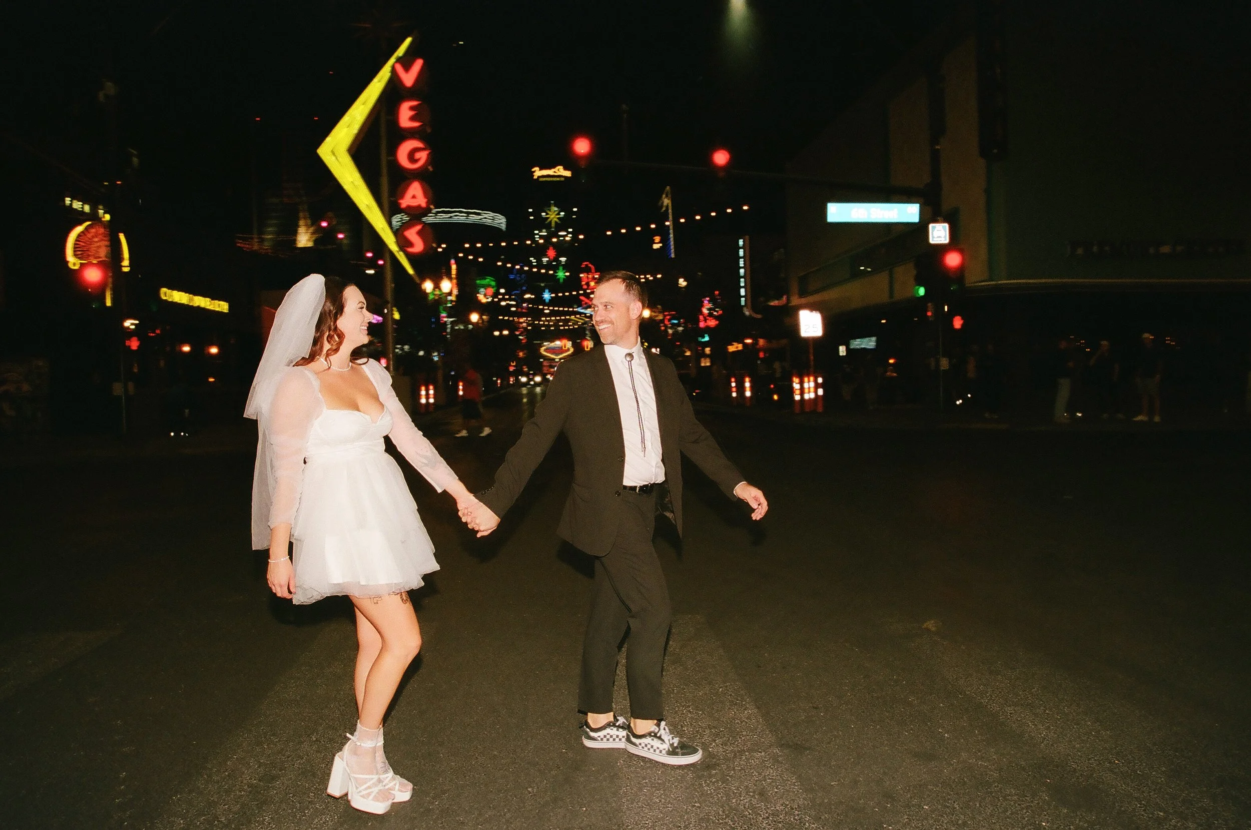 A Little White Chapel Elopement + Downtown Las Vegas on 35mm