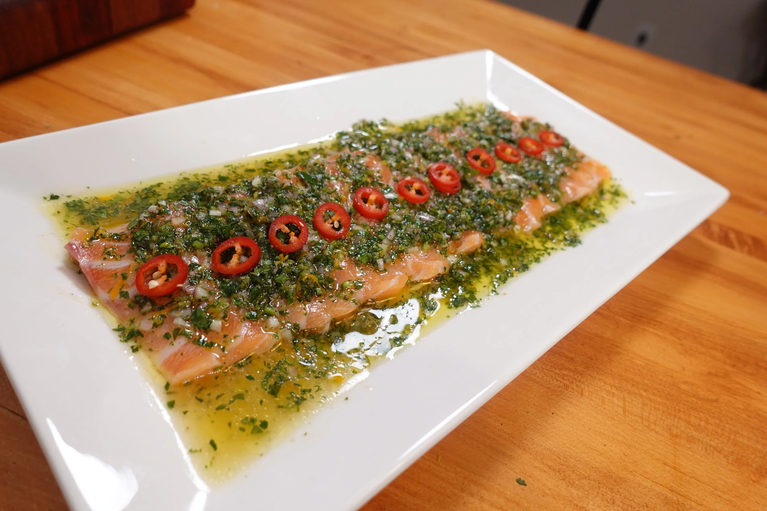 Salmon Crudo with a Thai Twist — recipes by cheffinwithzach
