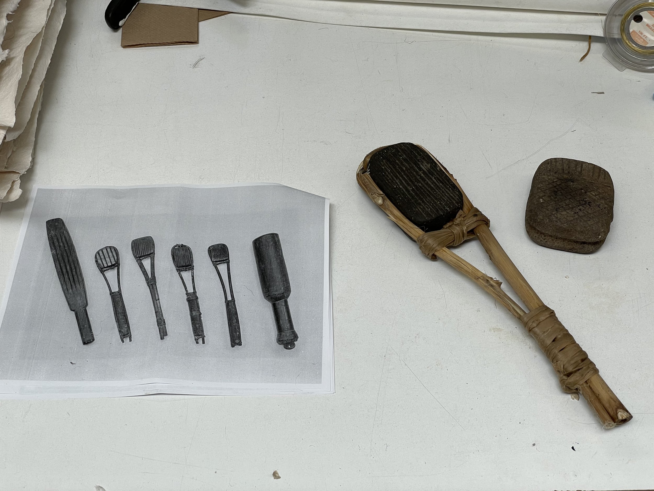 Mayan amate beating stone gift from Matt Gonzalez