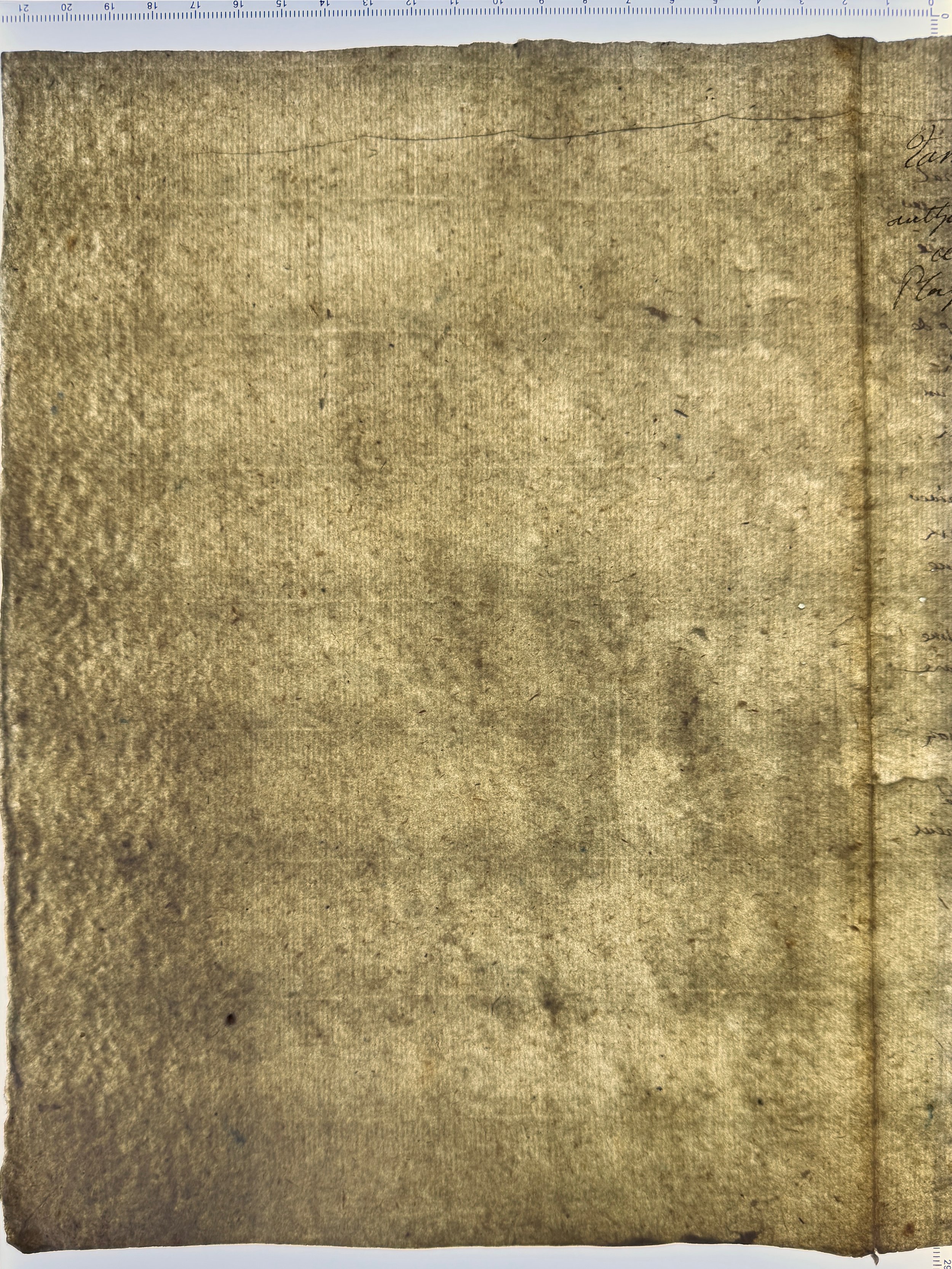 Cloudy sheet with crushing marks