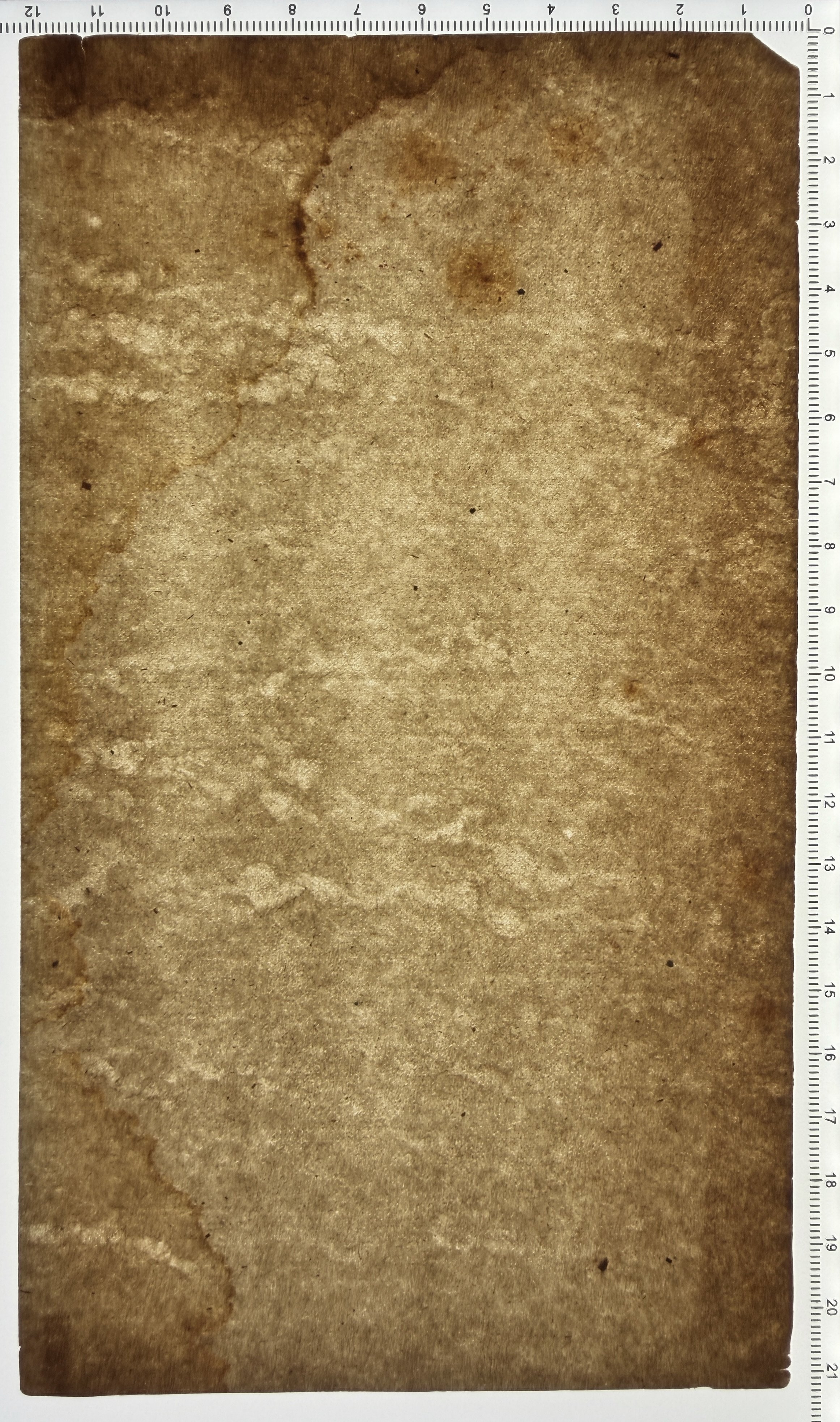 Unknown flaw #11: A wove sheet with a 'dribble' pattern. Drips while the sheet is drying?