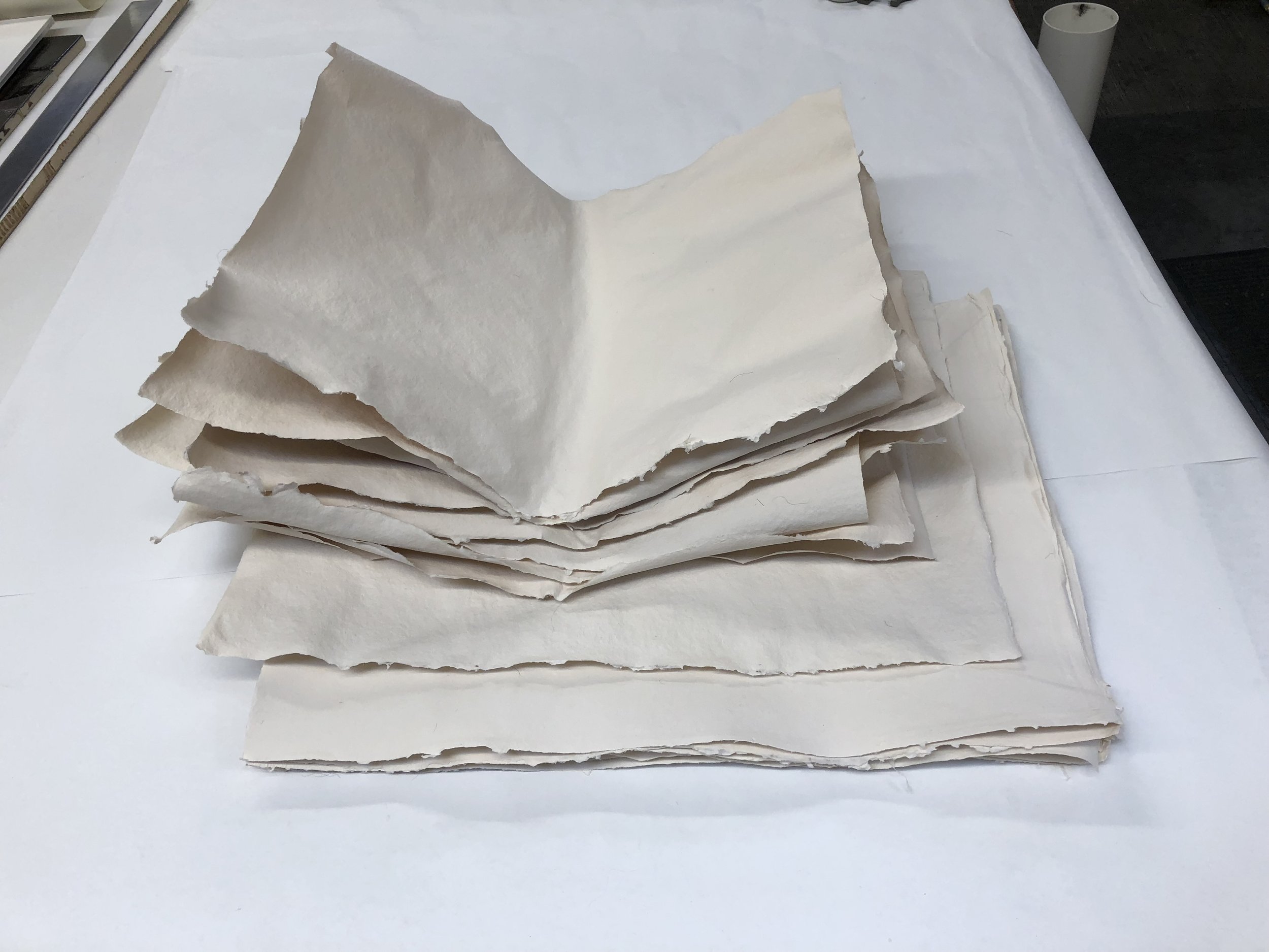 Dry paper taken down from treble lines