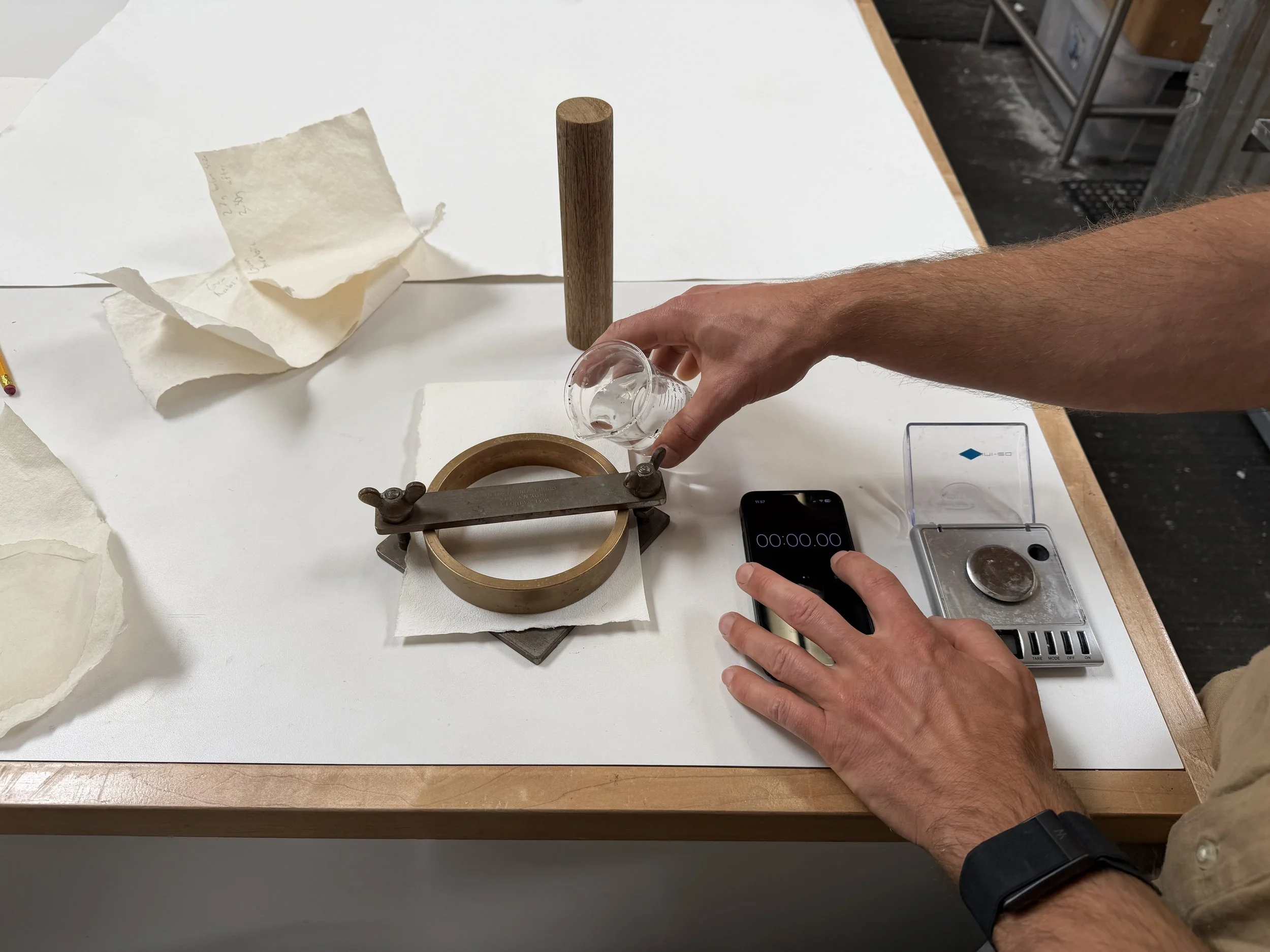 Magnolia Saper Studio: Performing a Cobb test on heavily gelatin-sized paper