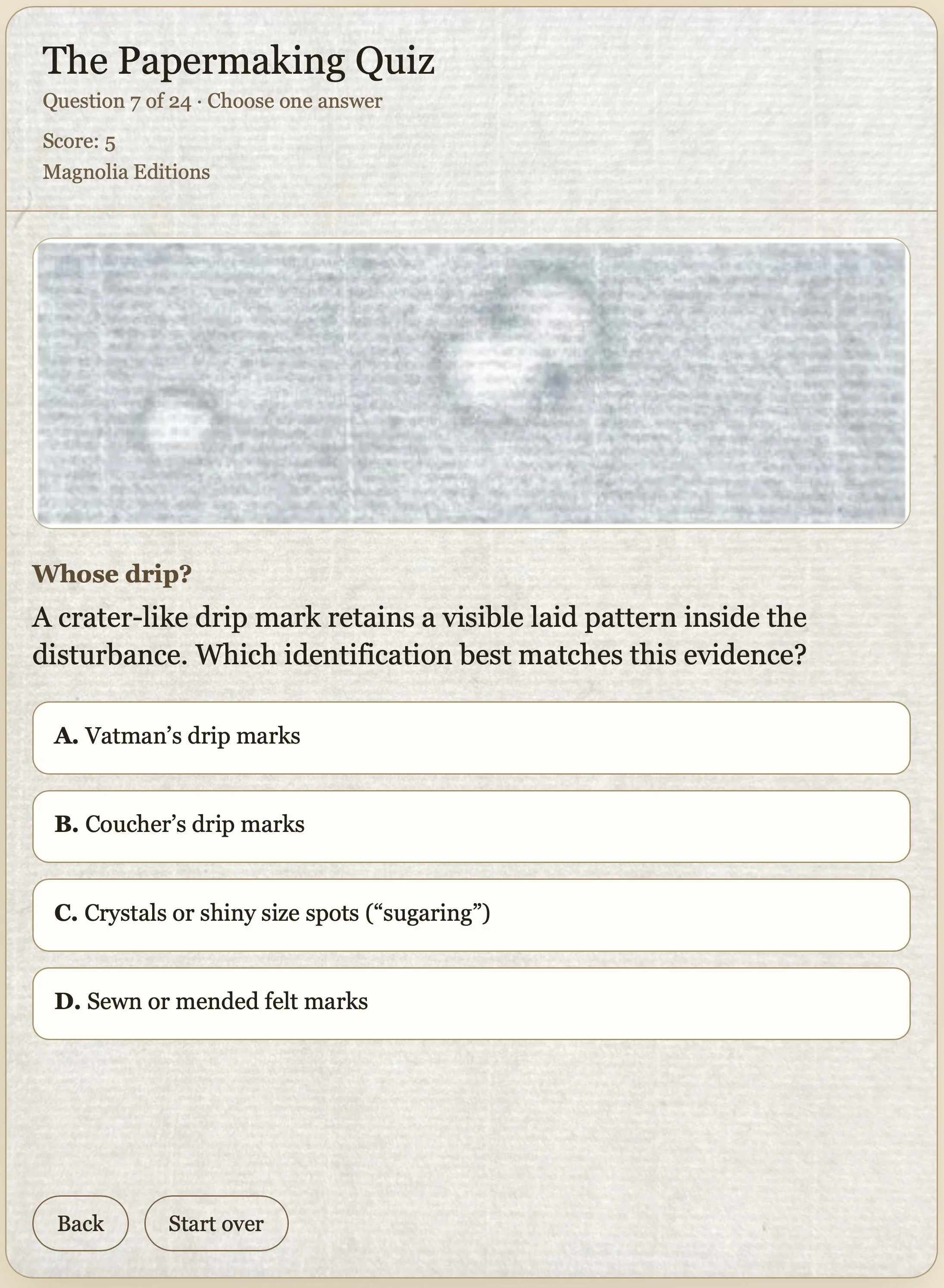 The Papermaking Quiz