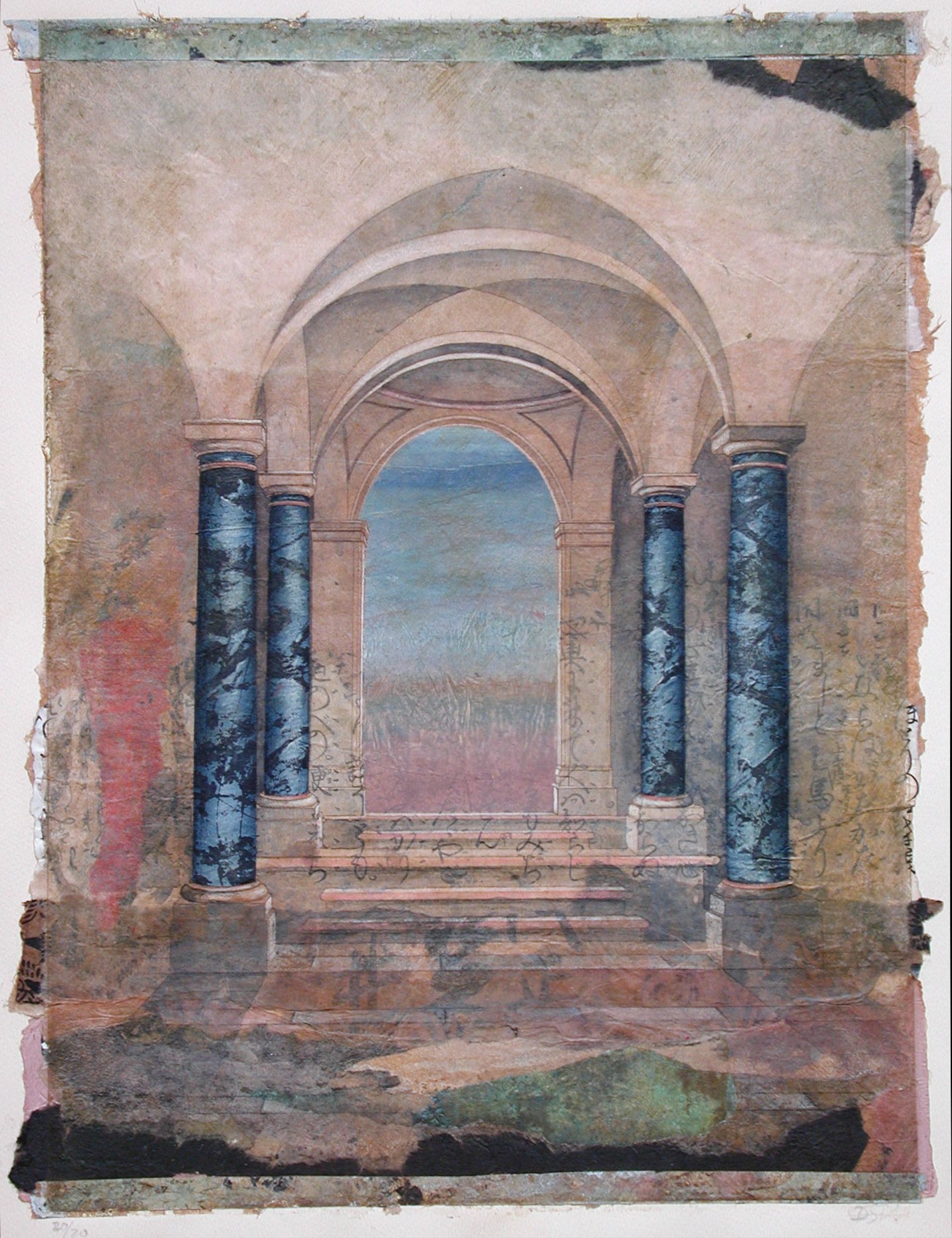 Mixed media, handmade paper collage, 1993