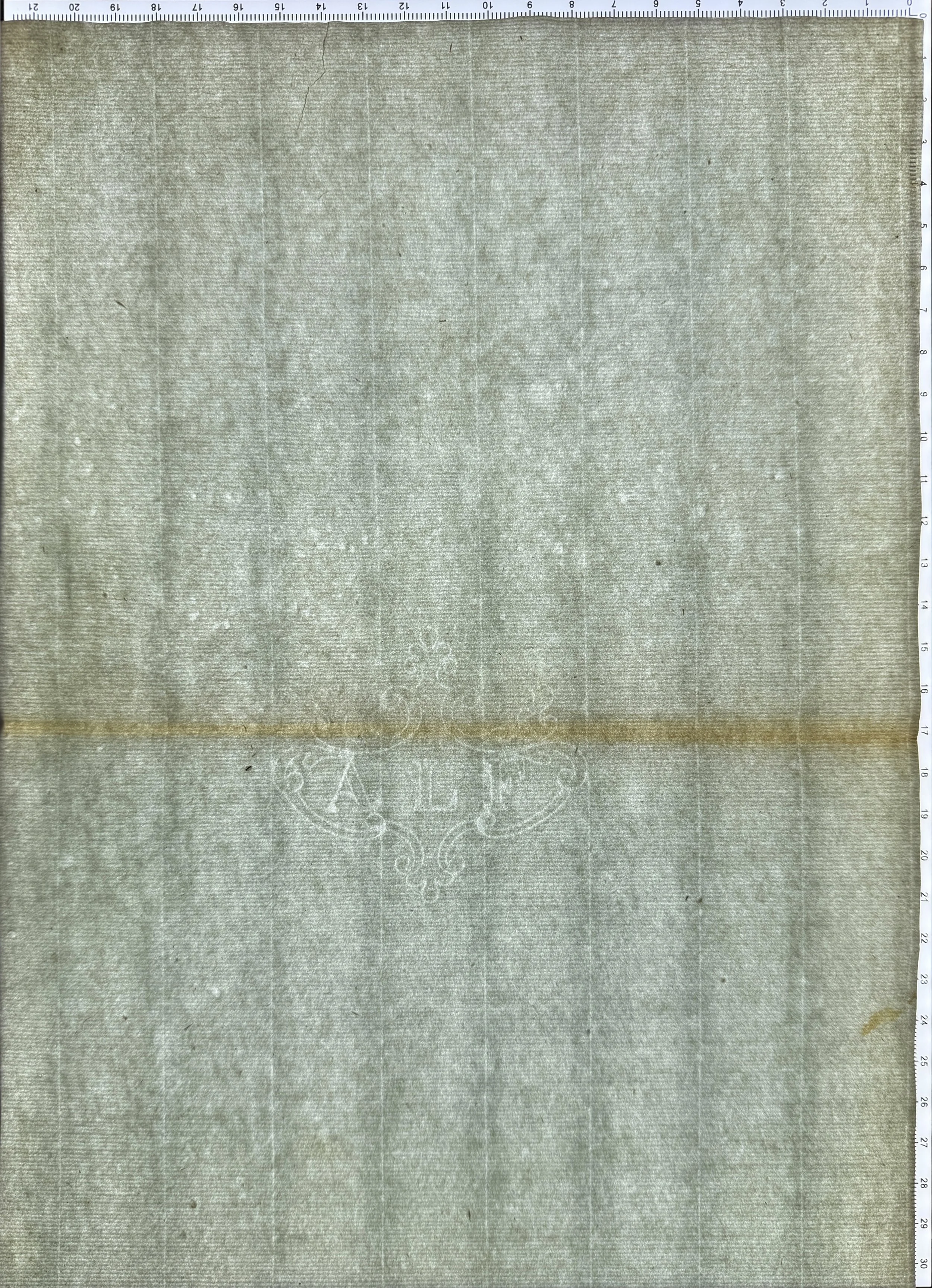 Unknown flaw #17: Unusual mottling. Foam of some kind? We have not been able to reproduce this effect with foam from gelatin, starch, or soap
