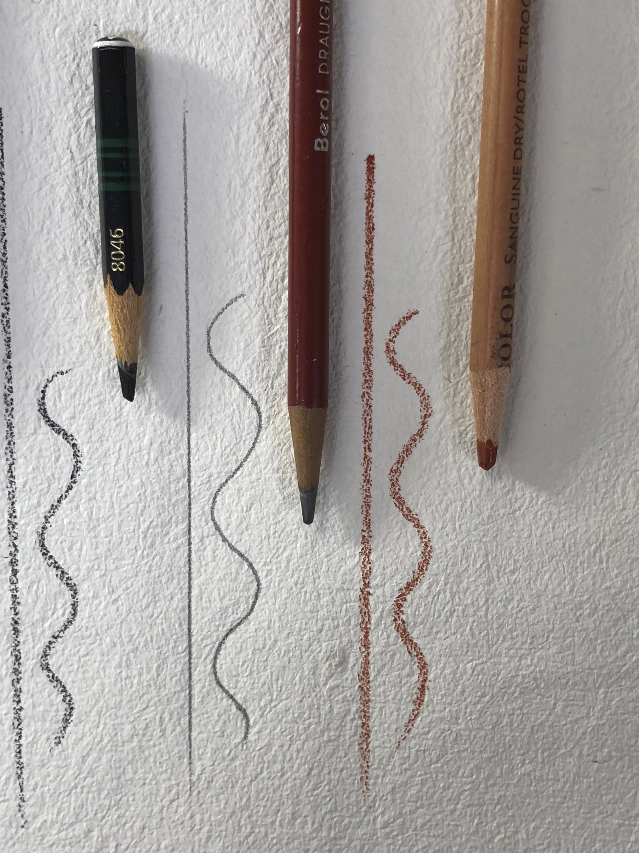 Chalk marks on felt hair marked linen & hemp paper