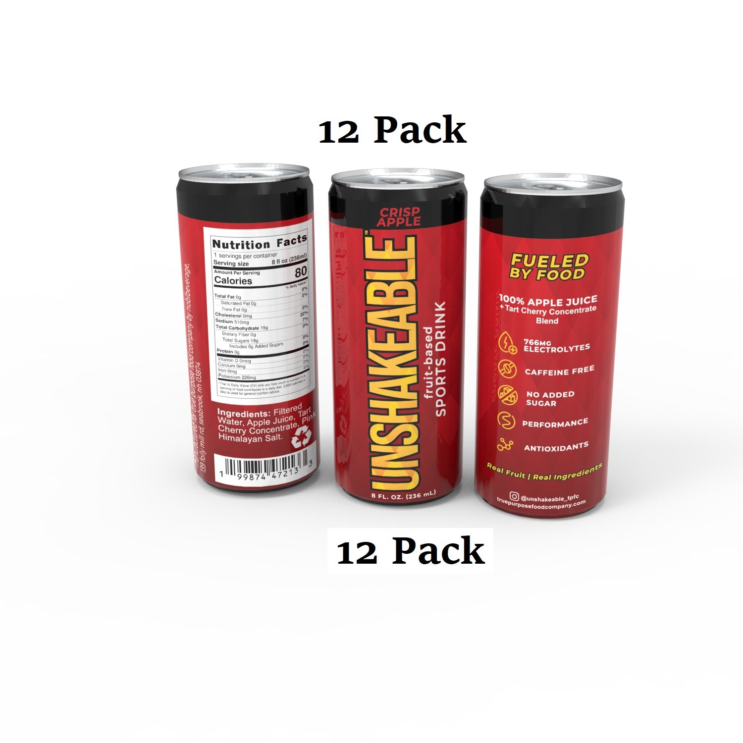 12 Pack - UNSHAKEABLE Crisp Apple SPORTS DRINK, 8 oz. Cans, 12/pack ($4/can)