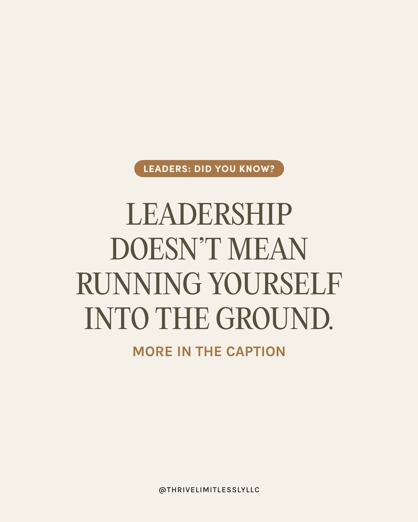 Leadership doesn&rsquo;t mean running yourself into the ground.

As you go into November, remember to protect your peace like it&rsquo;s part of your job description &mdash; because it is. You can&rsquo;t pour into your team, your business, or your p