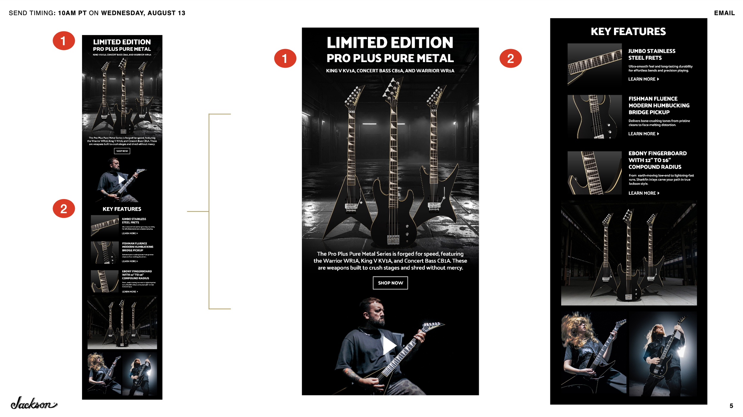 Jackson Pro Plus Limited Edition Pure Metal, King V™, Warrior™, and Concert Bass™