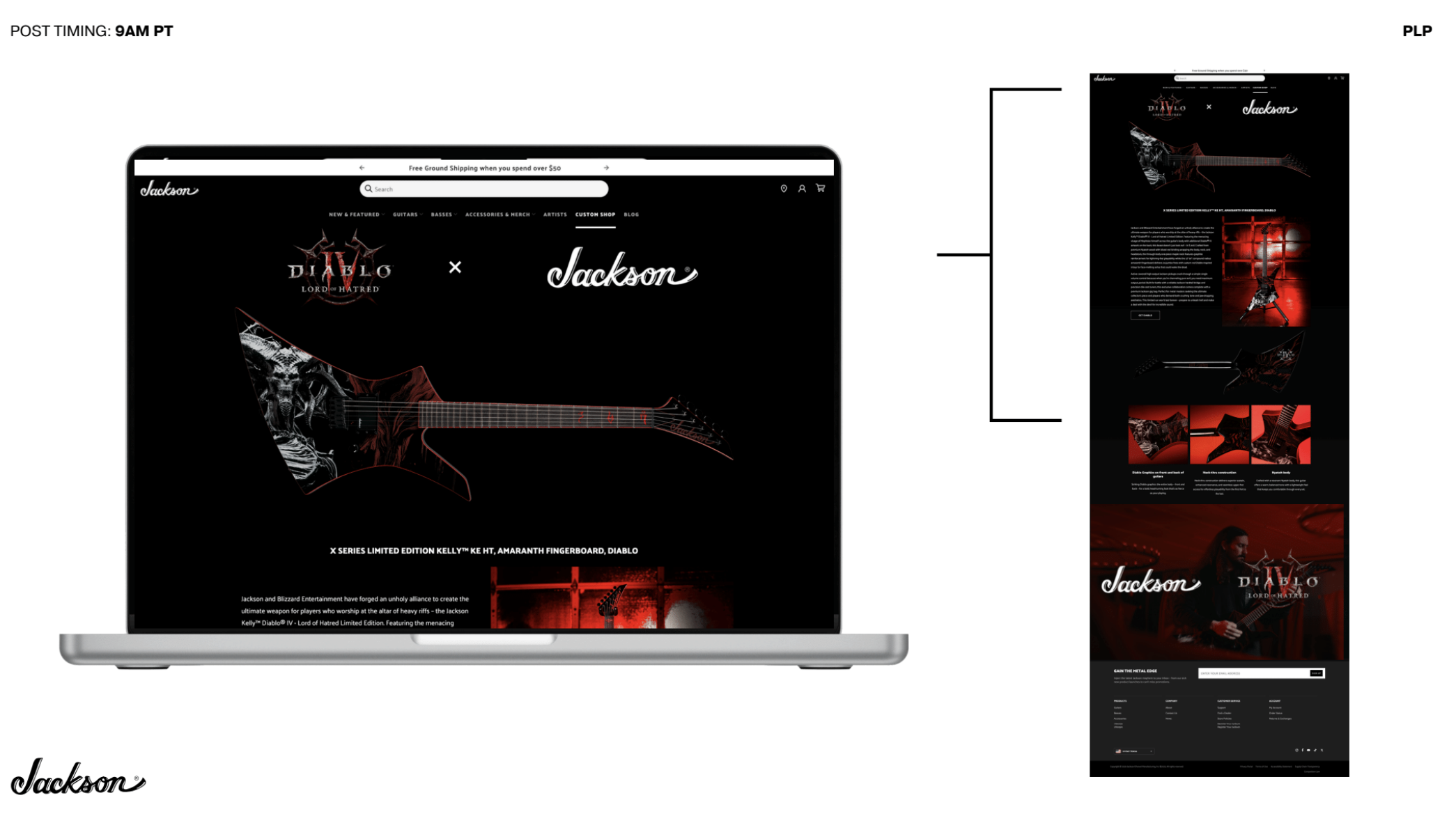 JacksonGuitars.com Product Landing Page