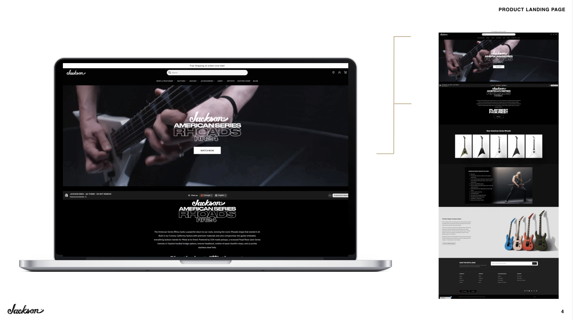 JacksonGuitars.Com Product Landing Page