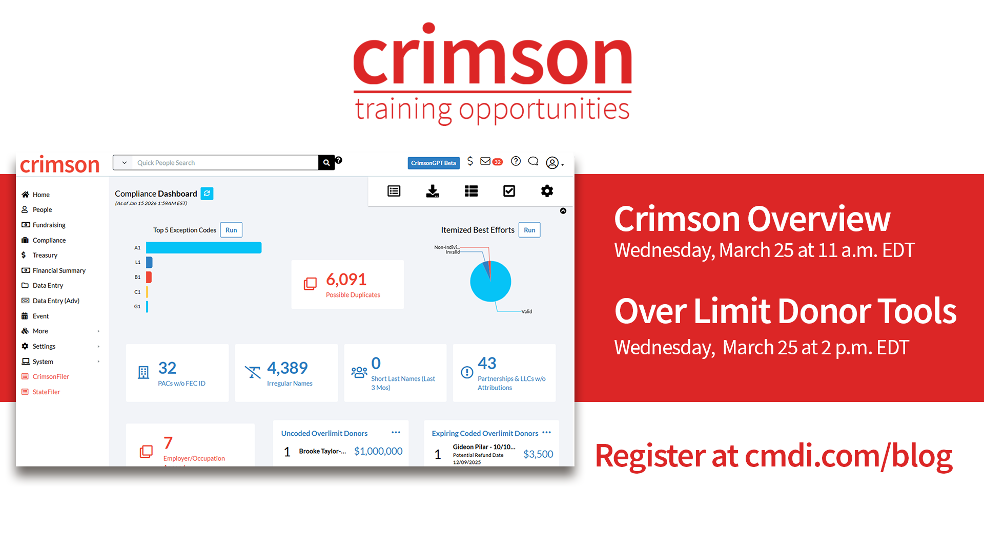 Join Us for Two Crimson Training Sessions on March 25