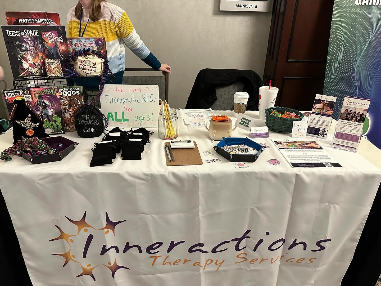 We're so excited to be at the first annual @dicediversions event this weekend! If you're around and want to learn more about how we use RPGs in our therapy groups, stop by our table and say hello!
&bull;
&bull;
&bull;
&bull;
#dice+diversions #souther