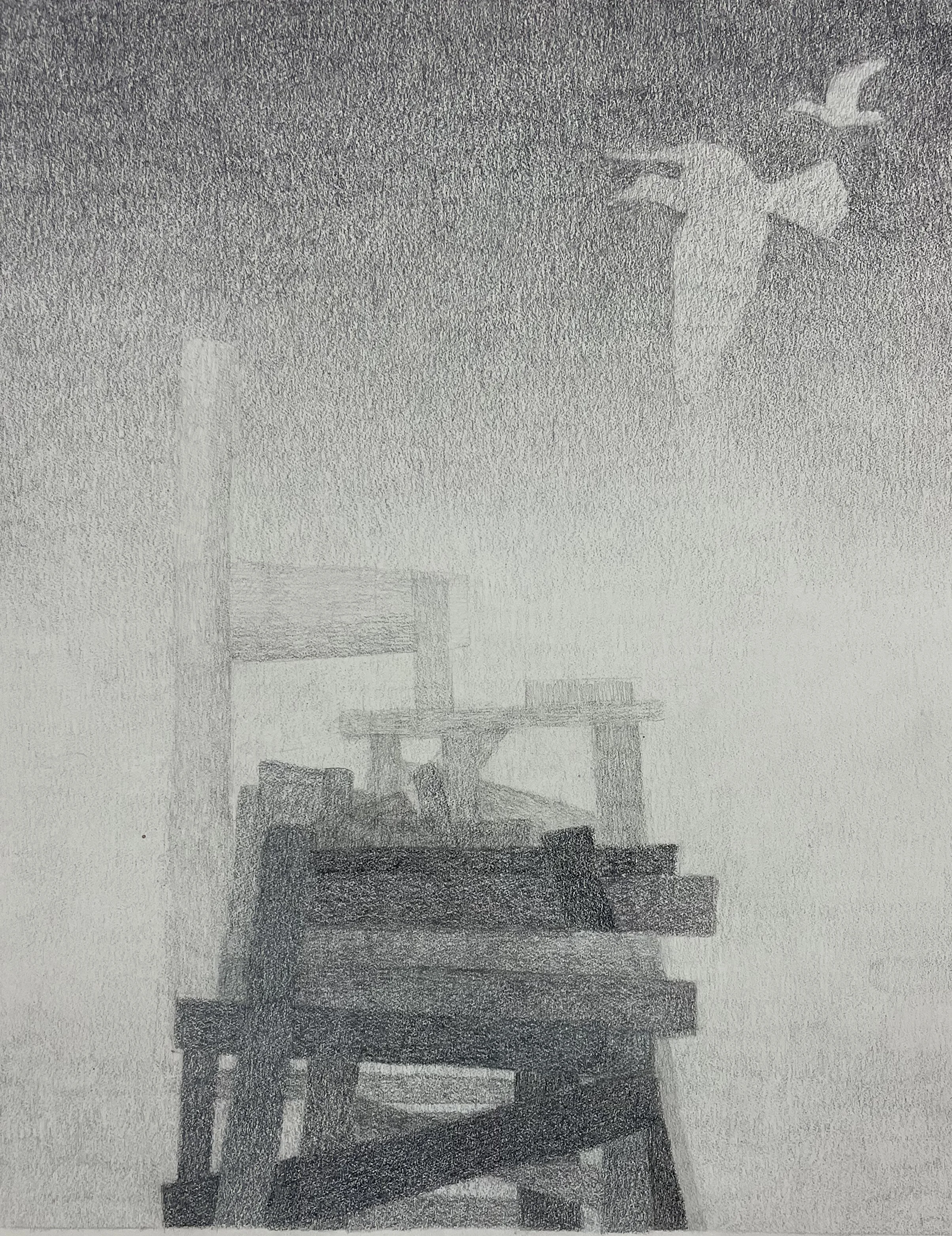  Still Here 9  Colored pencil and graphite  11” x 9”