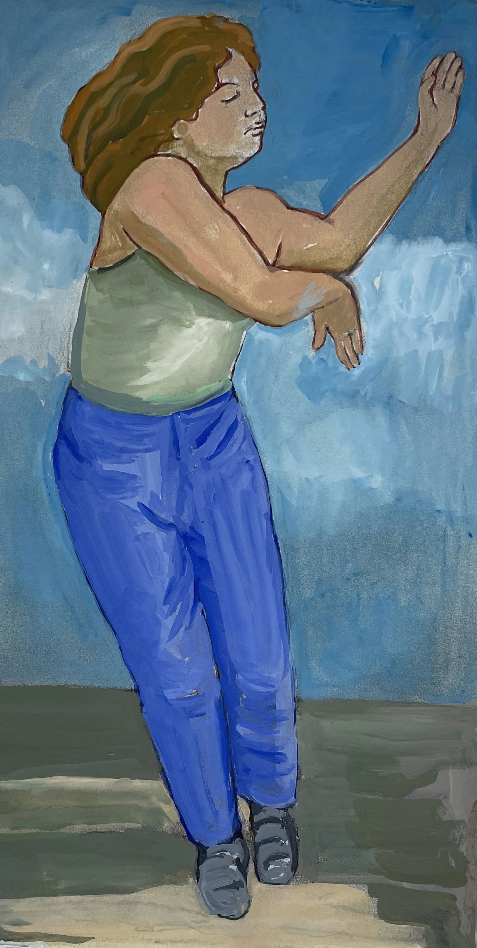  Dancing Woman   Gouache on paper  11” x 6”