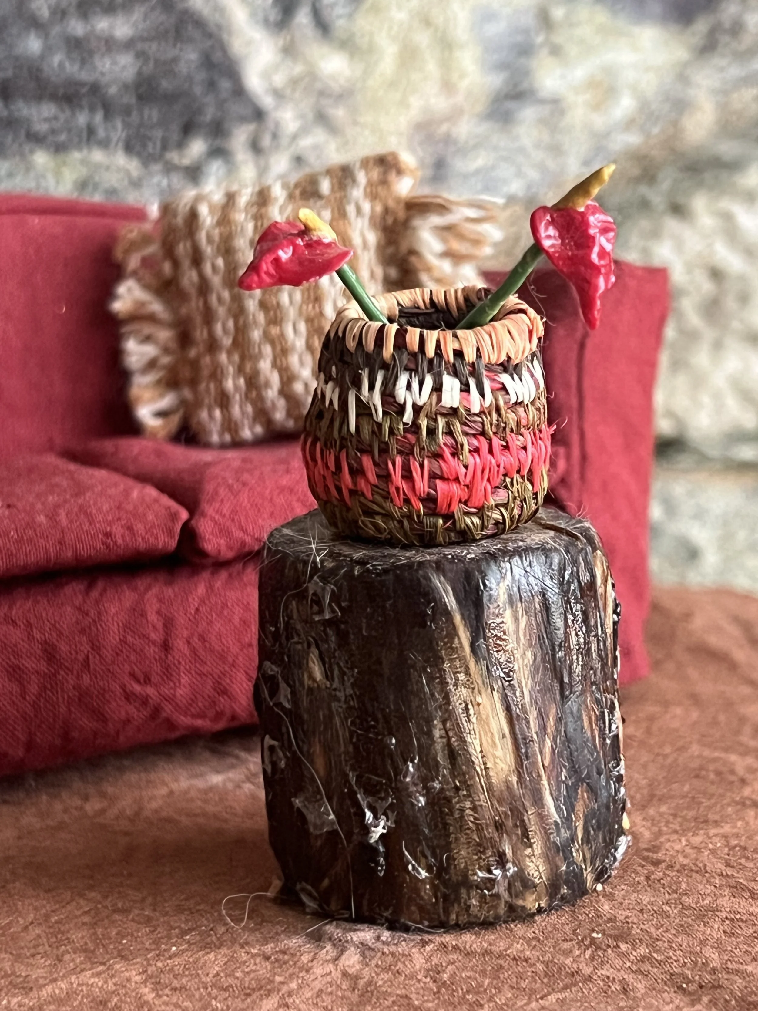 Pink and Brown Chambira Basket - 2025