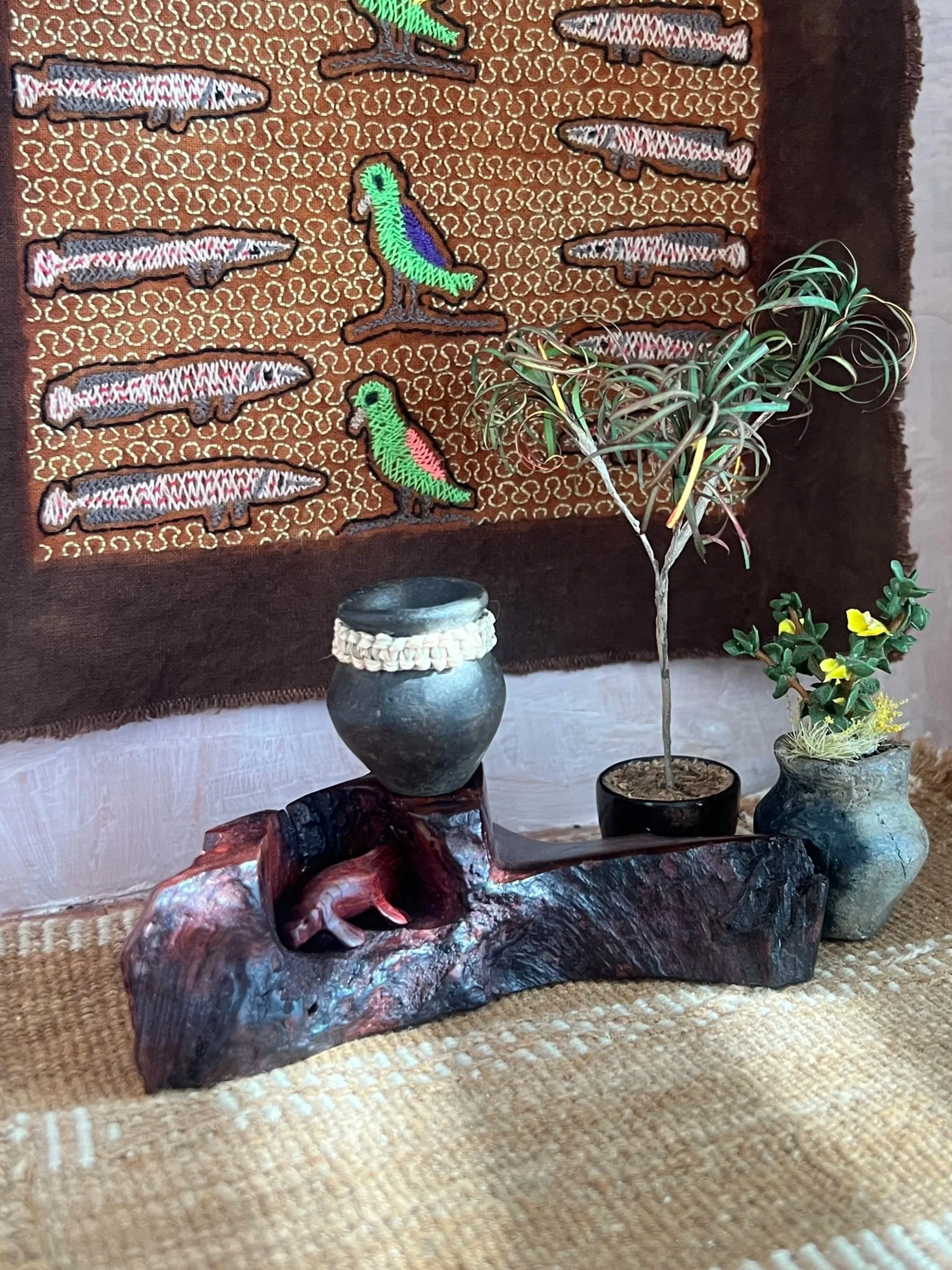 Natural Low Tree Trunk Display