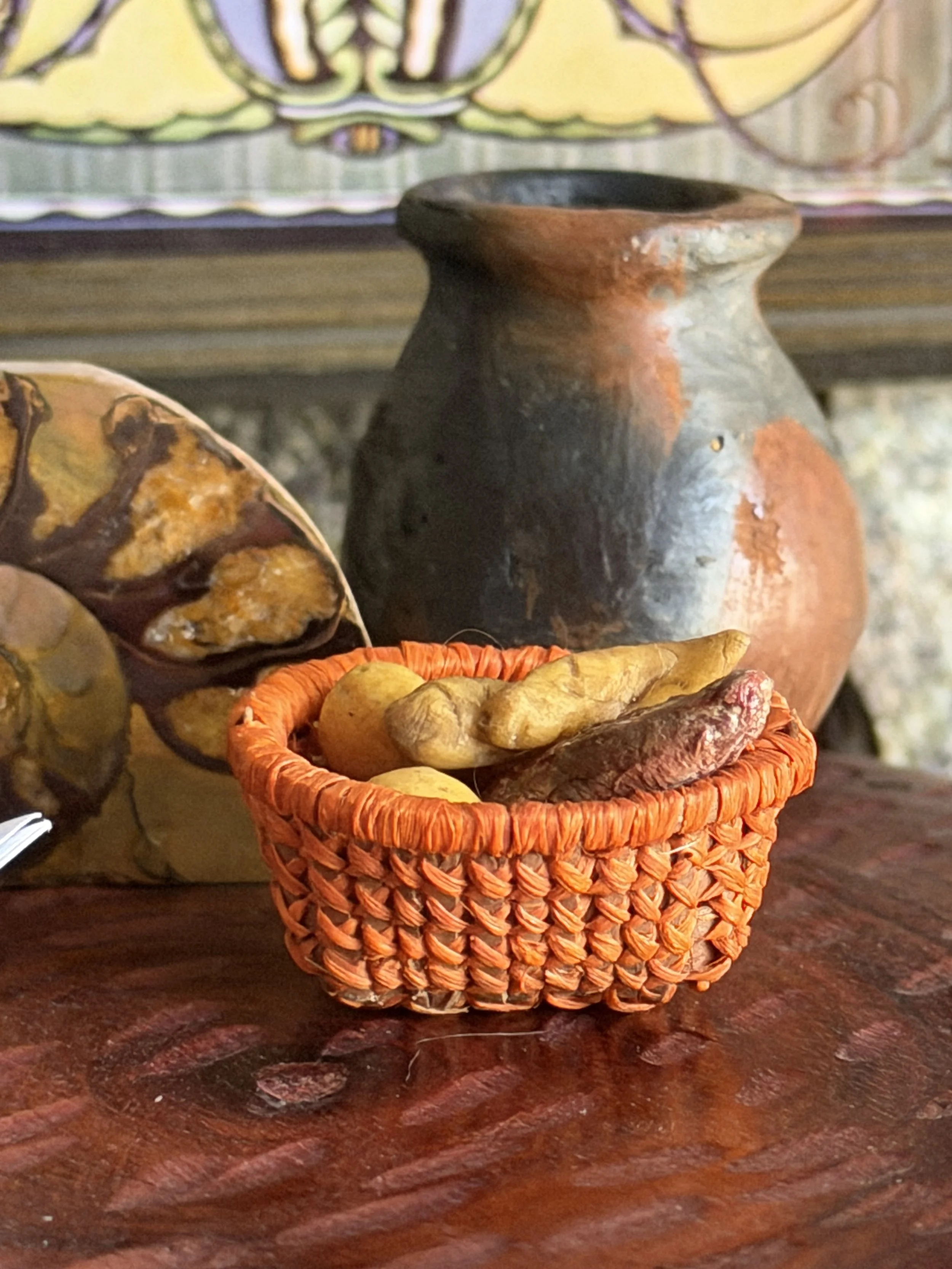 Miniature Tabletop Basket - Orange
