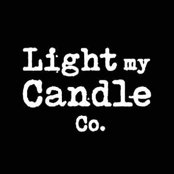 Black background with white text reading 'Light my Candle Co.'