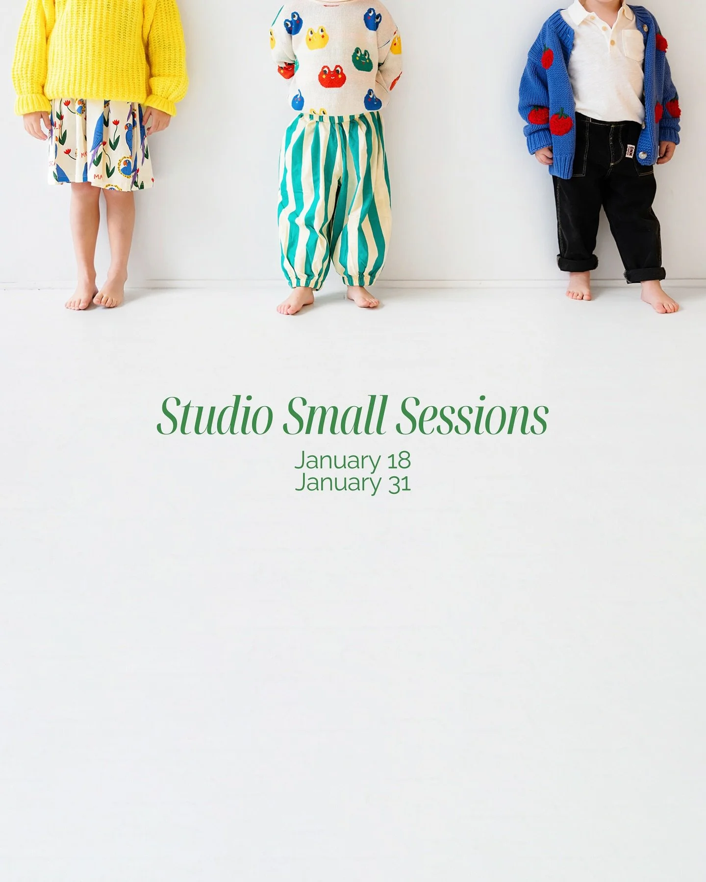 Only one week into January and while I assumed I'd want to be hibernating like an actual bear all winter, ALAS, I'm ready to create! Just added some studio sessions for Sunday, Jan 18 and Saturday, Jan 31. Small session pricing, but not-so-mini, 45 m