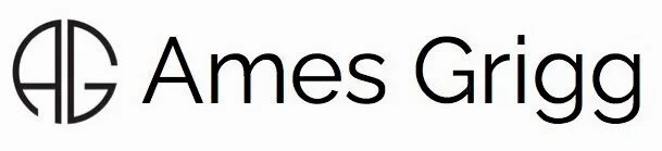 A logo with stylized initials 'AG' inside a circle, followed by the text 'Ames Grigg' in black font.