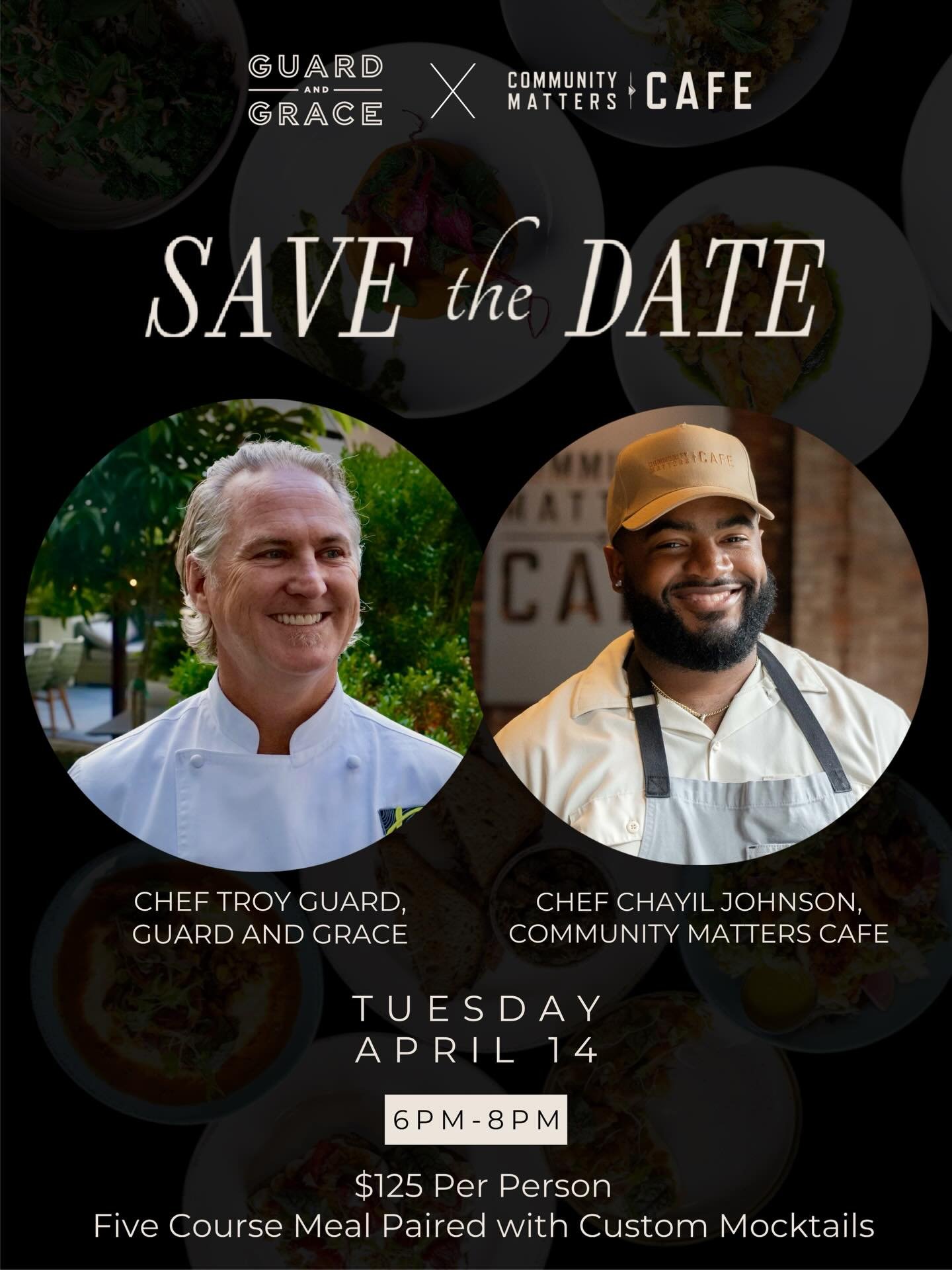 🚨🚨 Collab dinner loading! 🚨🚨

Chef Troy Guard of the upcoming Guard and Grace (opening this fall at Queensbridge Collective) is teaming up with Chef Chayil Johnson for a special dinner at Community Matters Cafe on April 14. Proceeds from the even