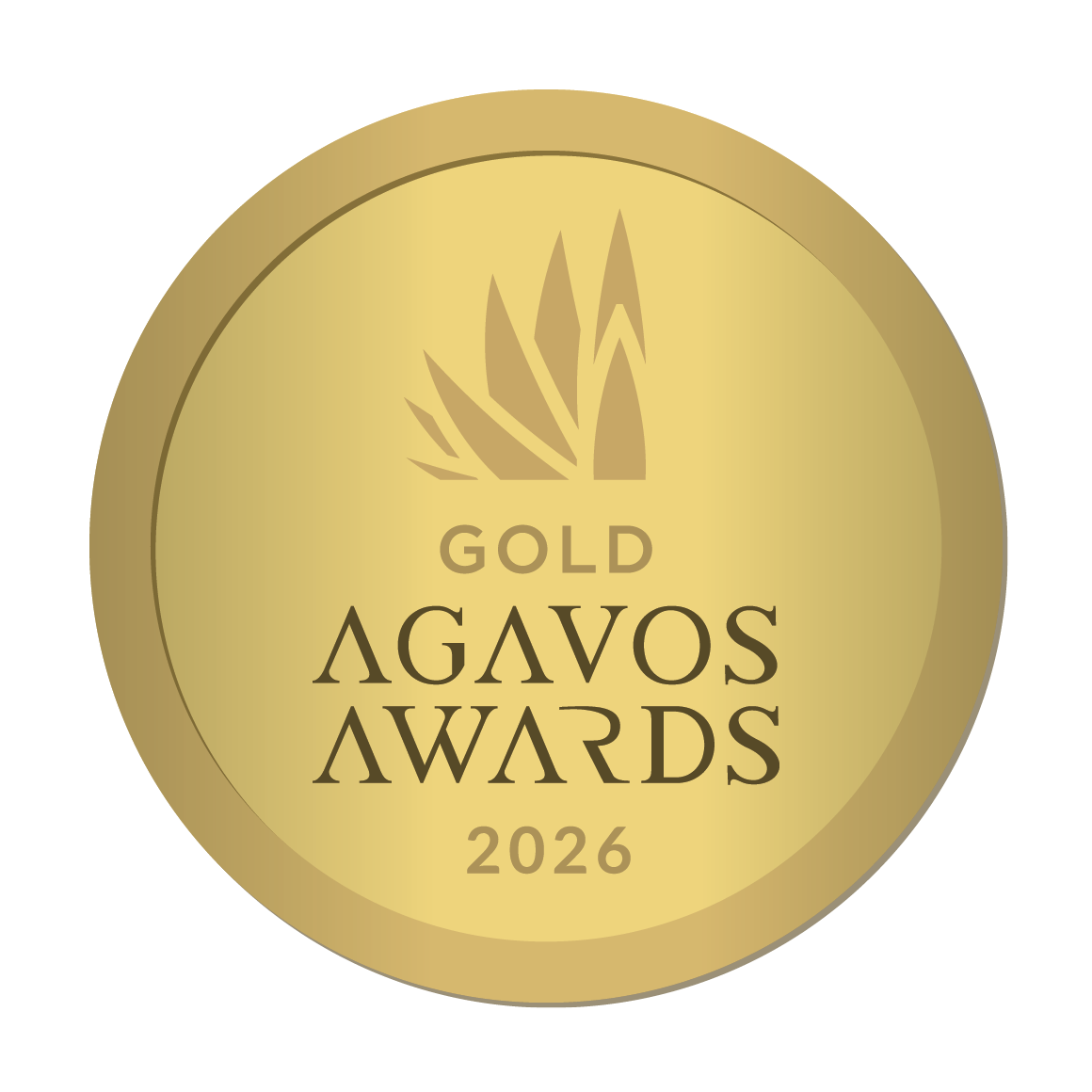 Gold medal with the logo and text for the 2026 Gold Avios Awards.