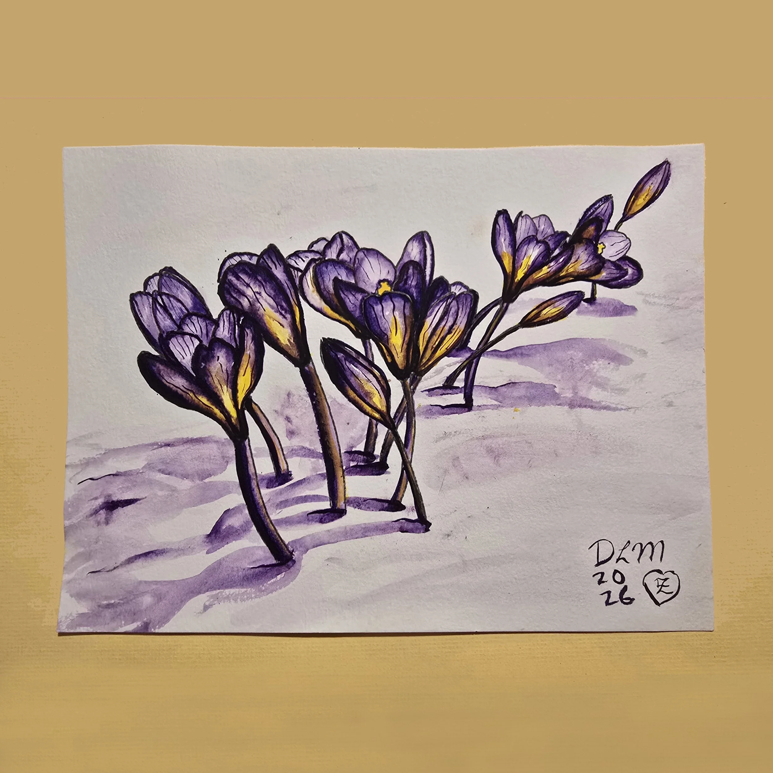 April 29, 2026 - Adult & Teen Watercolor Paint Night: Crocuses in Snow