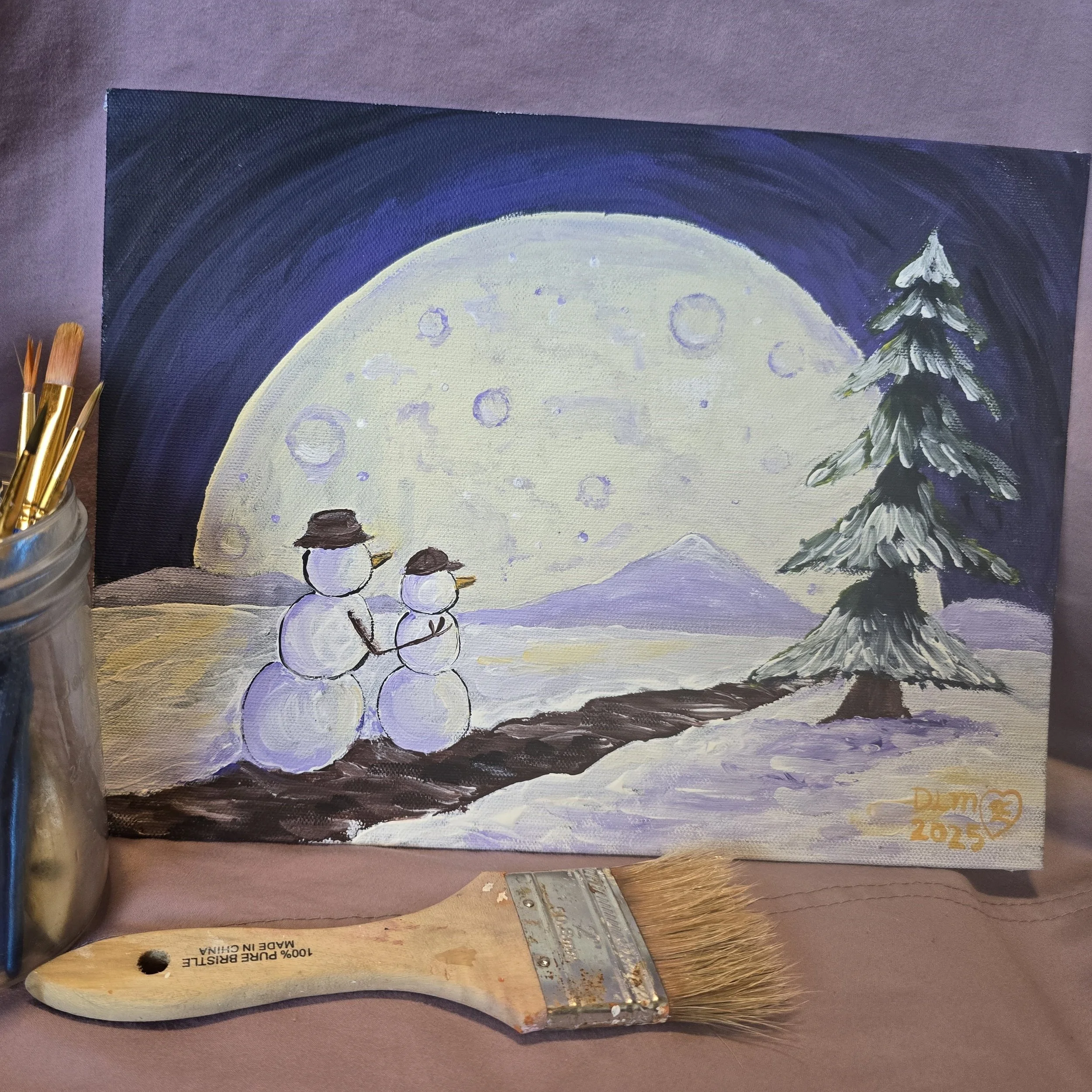 January 21, 2026 - Adult Paint Class:  Acrylic Winter Scene