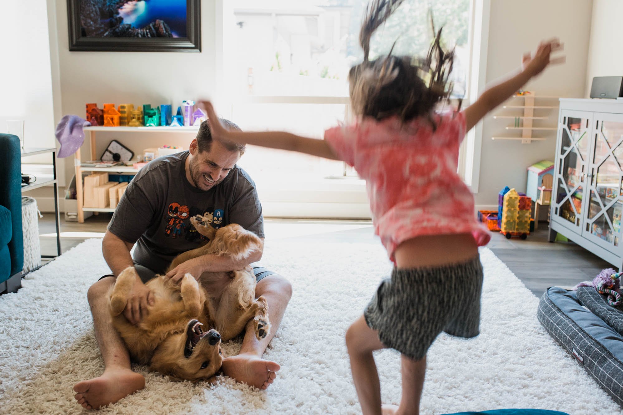 Photograph of family play time at home