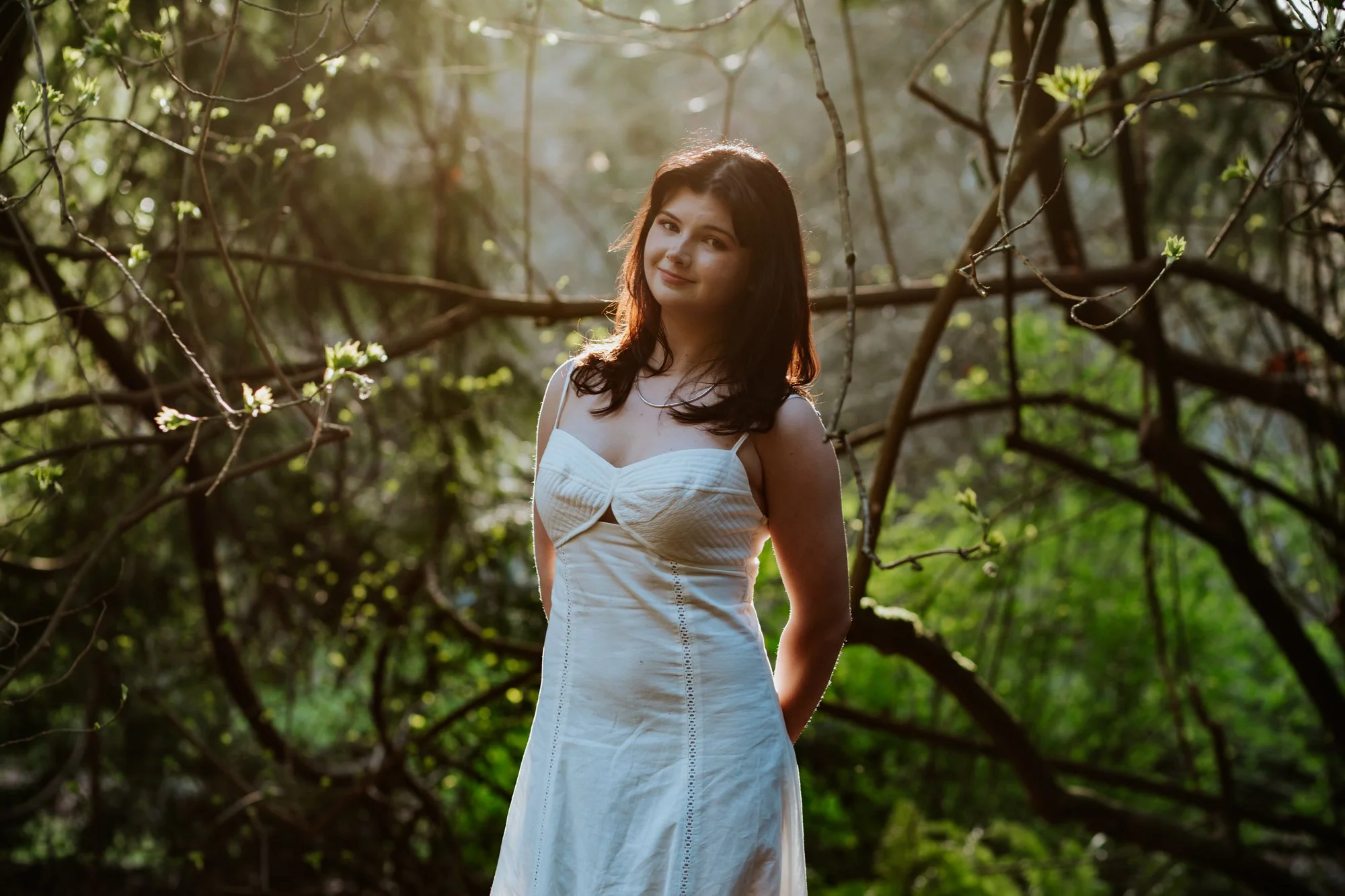 Senior photo session at Washington Park Arboretum in Seattle with natural light
