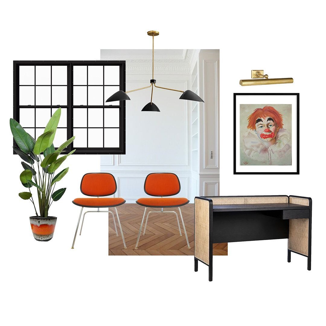 Beginning to make a start on a mood board for the office. We want to centre the room around the DCM chairs, as these are the comfiest chairs to work in. We want to keep it nice and simple colour palette wise but also want to add personality, queue gi