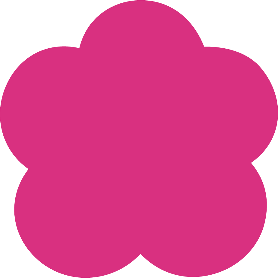 Six pink overlapping circles forming a flower-like shape.