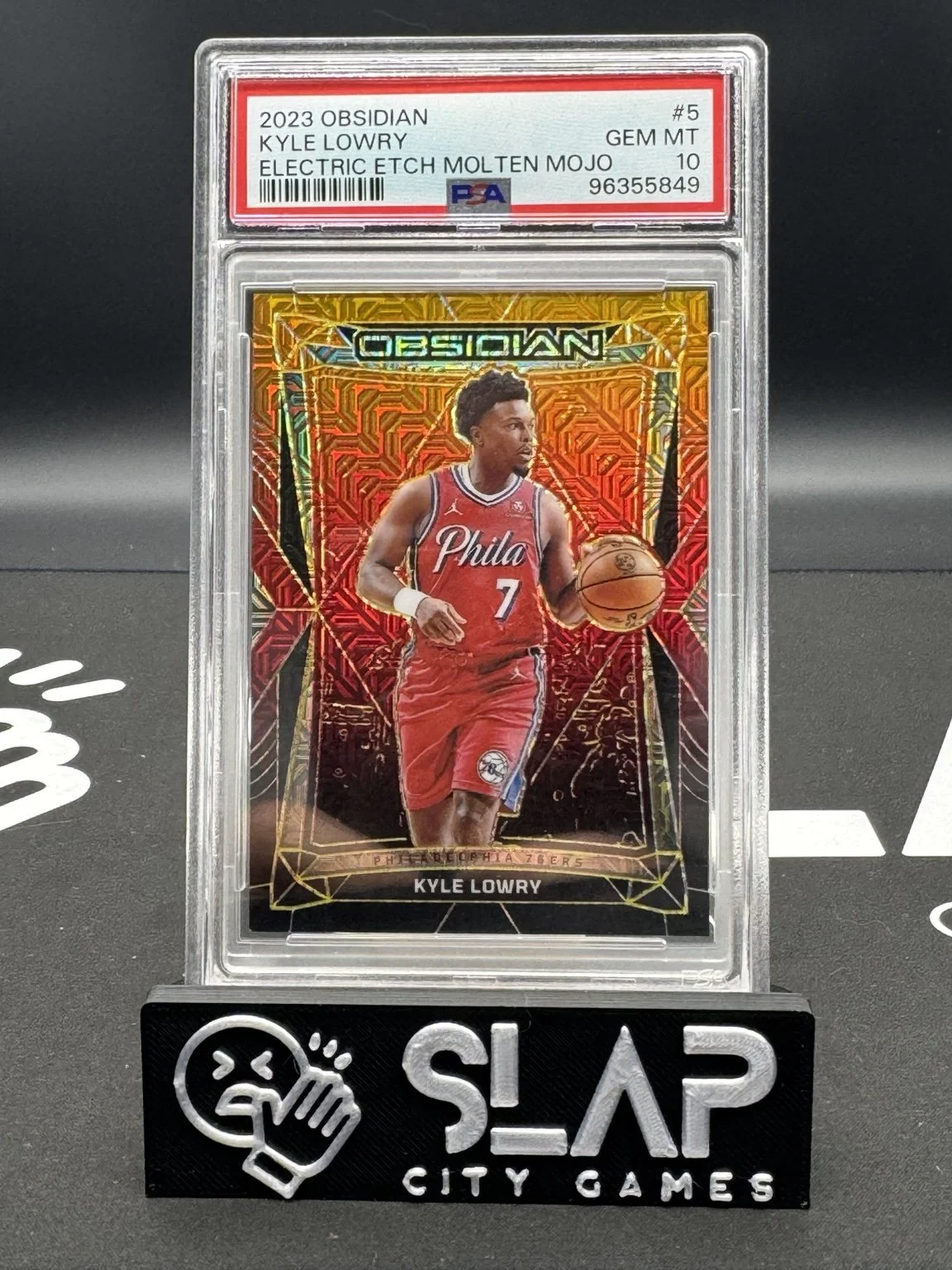 2023-24 Panini Obsidian Kyle Lowry Molten Mojo Electric Etch No.5 08/10