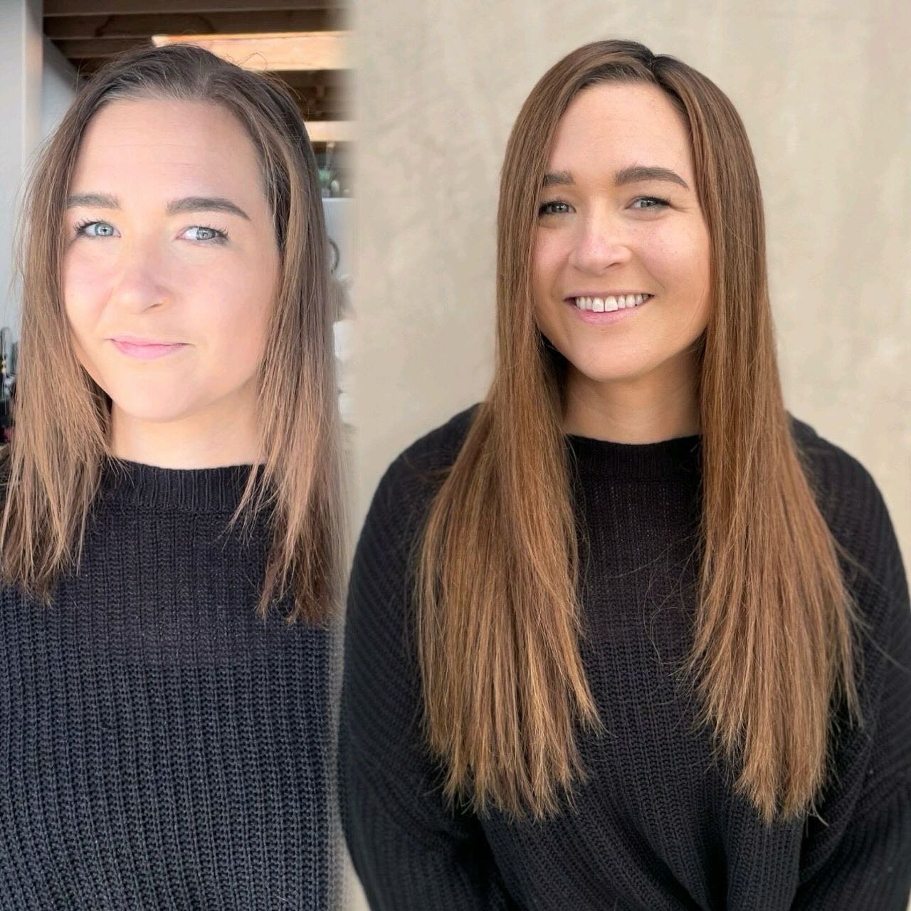 This is Lindsay and she is no stranger to extensions but we introduced her to something new ⁠👀
⁠
Lindsay has been wearing extensions for almost 20 years!! She&rsquo;s had every method under the sun but this is what she said about her new hair with m