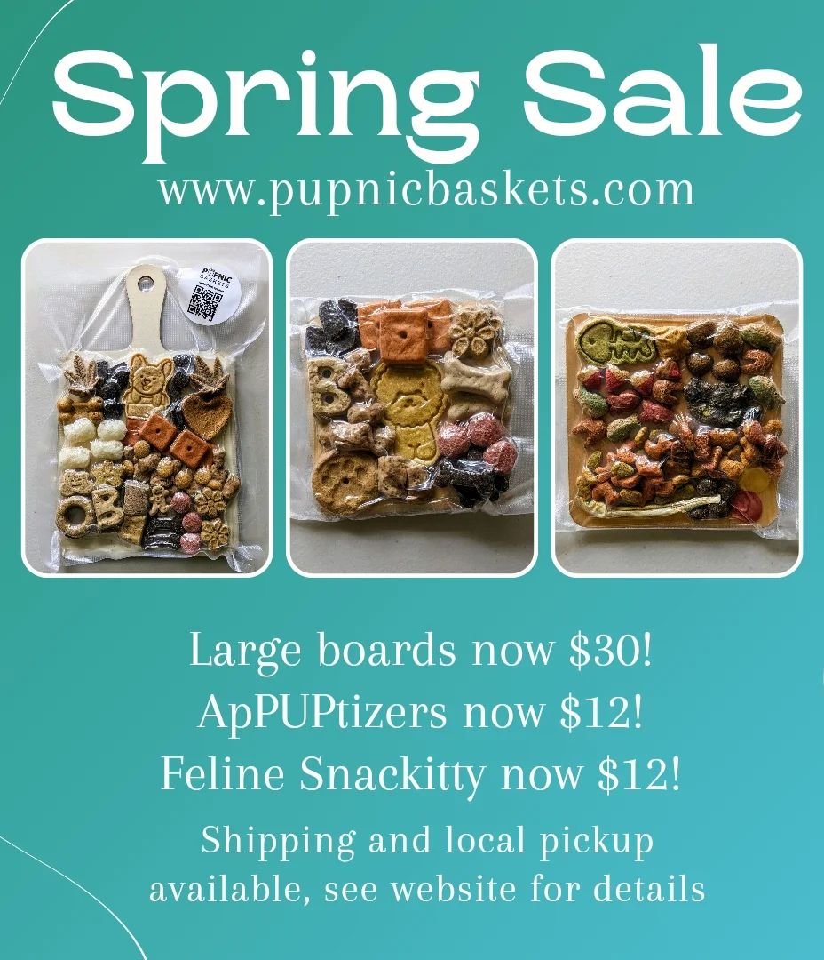 SPRING CLEARANCE SALE!!!!!!

ALL PRE-MADE READY TO GO BARKUTERIE BOARDS THAT WERE NOT SOLD AT IN PERSON EVENTS. SELLERS CHOICE, PRODUCT YOU RECEIVE MAY VARY FROM WHAT IS SEEN HERE. 

THESE BOARDS ARE SEALED AND READY TO GO, CUSTOMIZATION UNAVAILABLE.