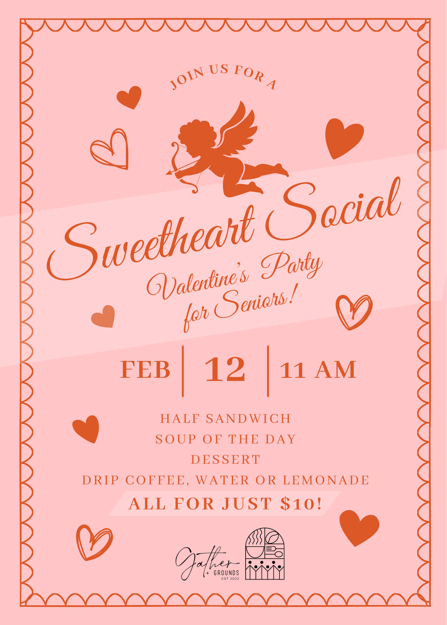 Sweetheart Social: A Valentine’s Day Celebration for Seniors (ages 55+)!