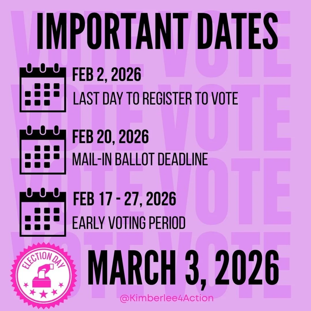 March 3, 2026 Primary Election Dates