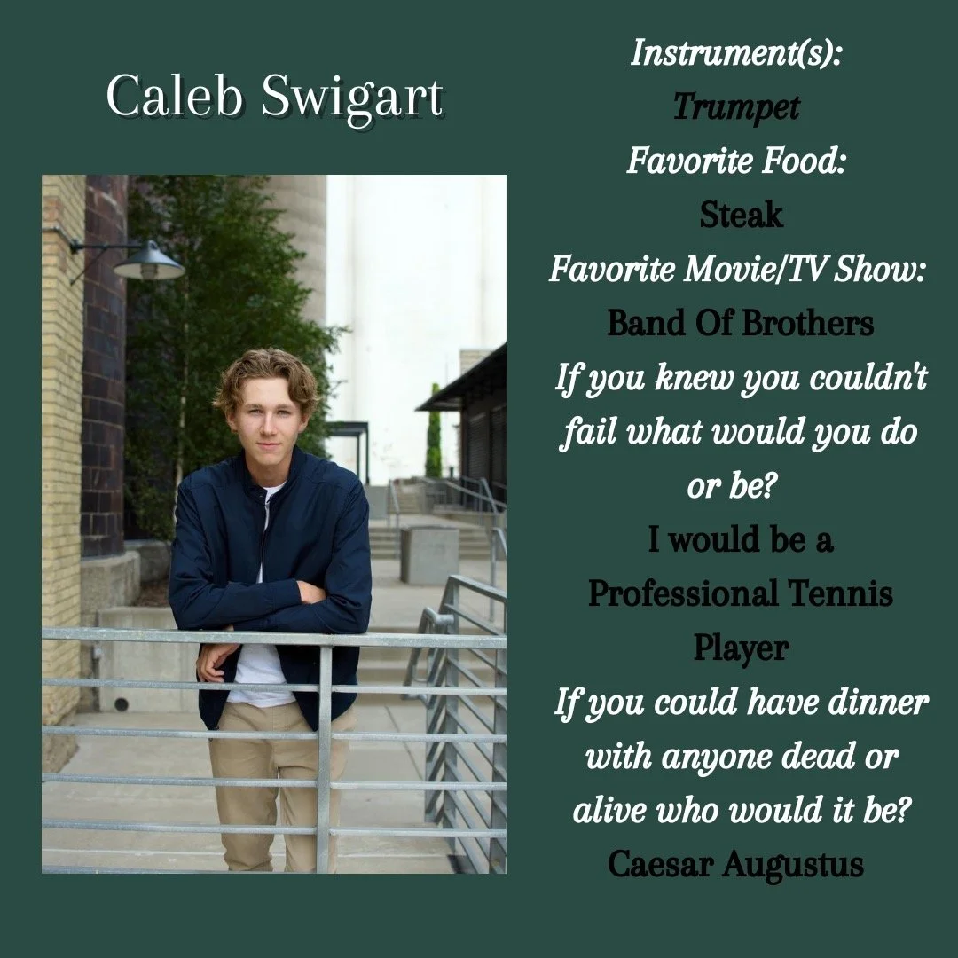 Our next senior spotlight is........CALEB SWIGART!!