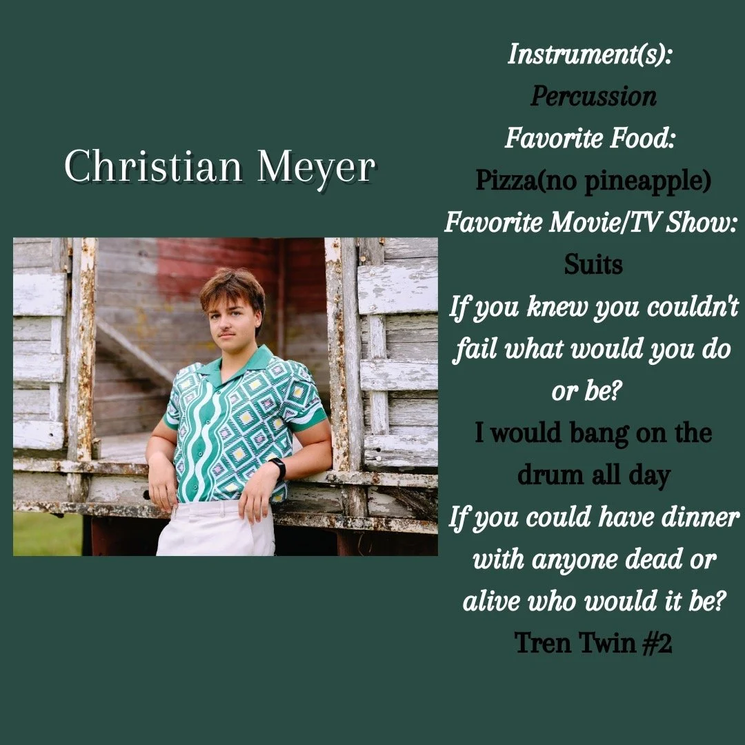 The next senior spotlight is....CHRISTIAN MEYER!!!