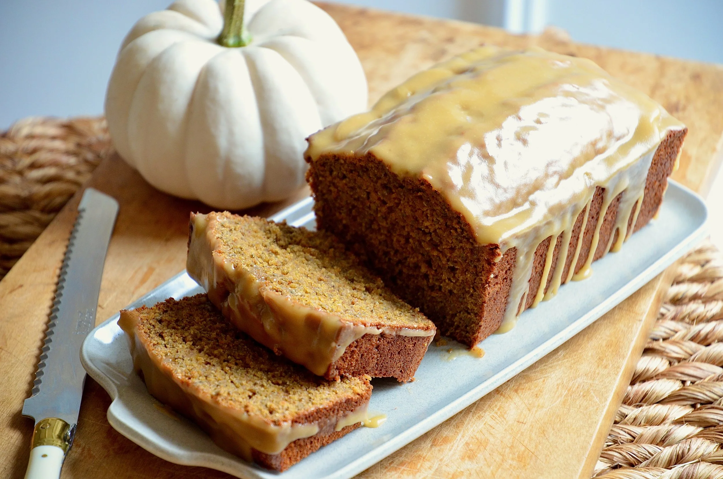 Pumpkin Chia Seed Loaf with Maple Glaze — Sideaway Foods