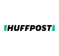 HuffPost logo with black text and teal accents on a white background.