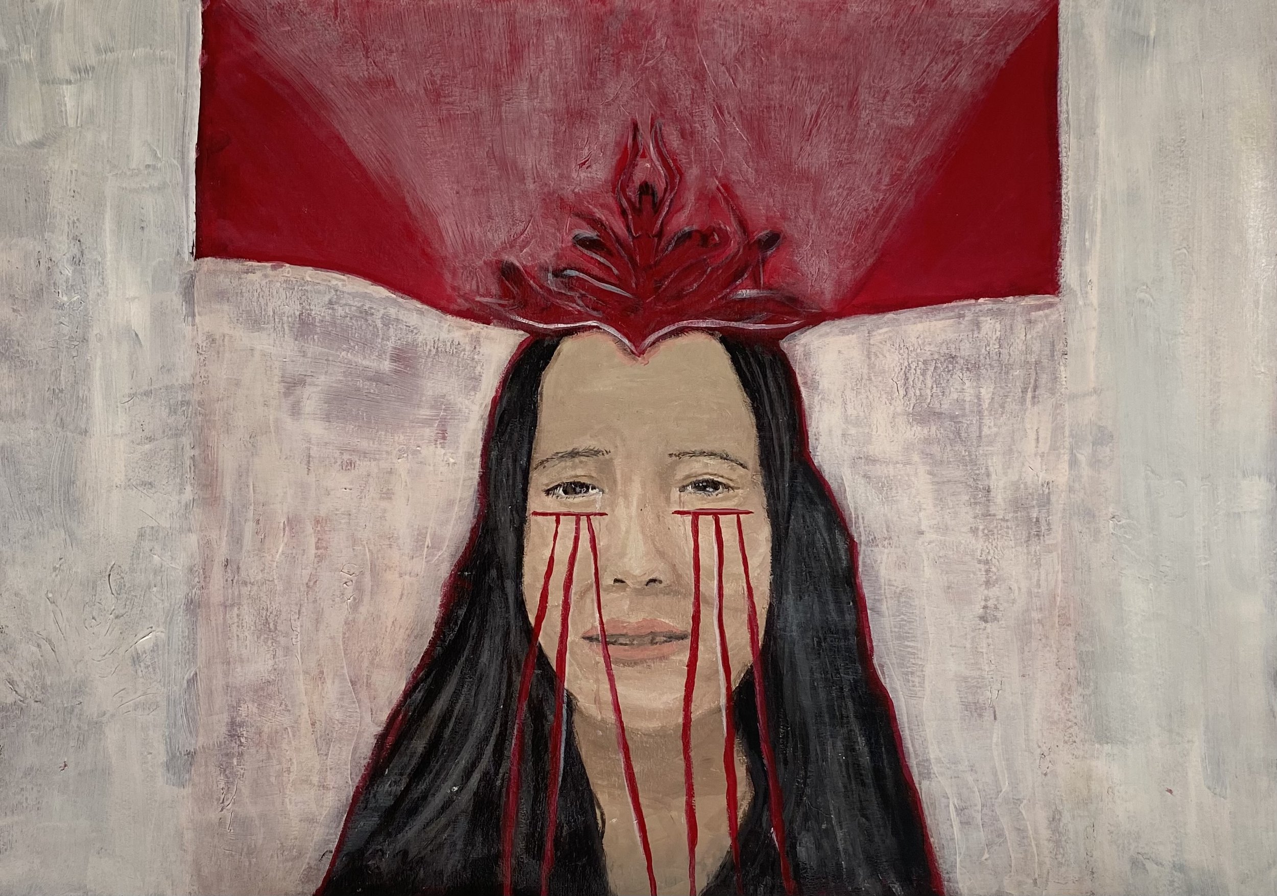 Power of the Self (2022), acrylic and impasto on  paper, 42 x 59.4 cm. 